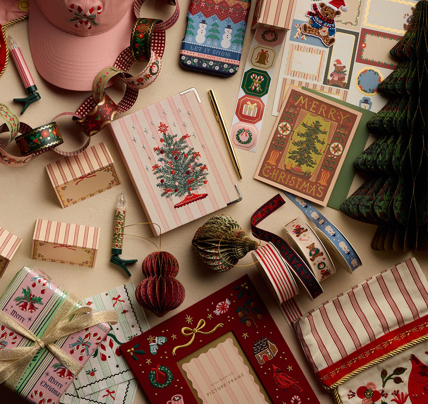 Baseball Ribbon Stripe Holiday Collection: Gifts, Cards & Decor | Rifle Paper Co.
