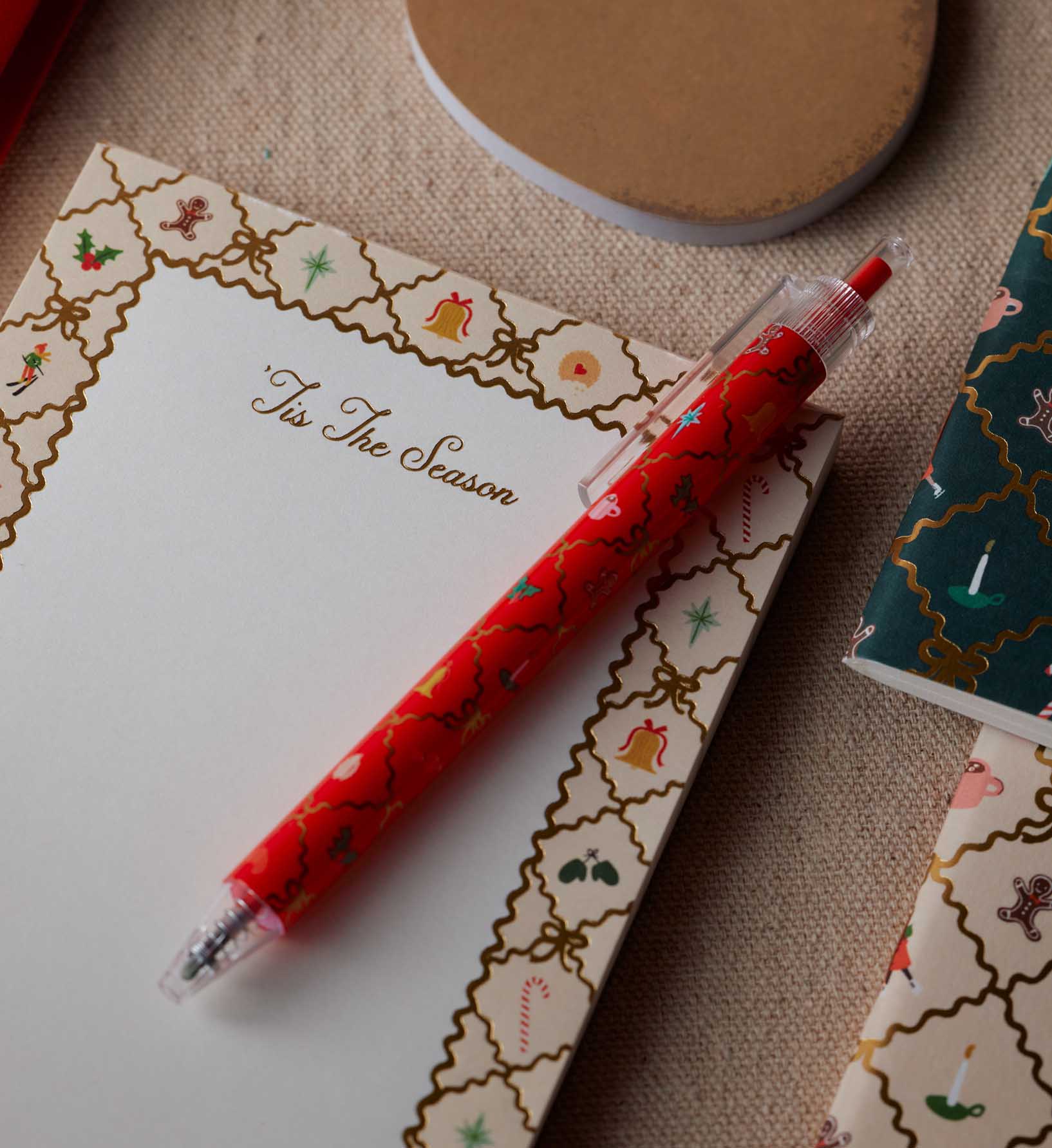 Gel Pen Set of 2 - Holiday Argyle