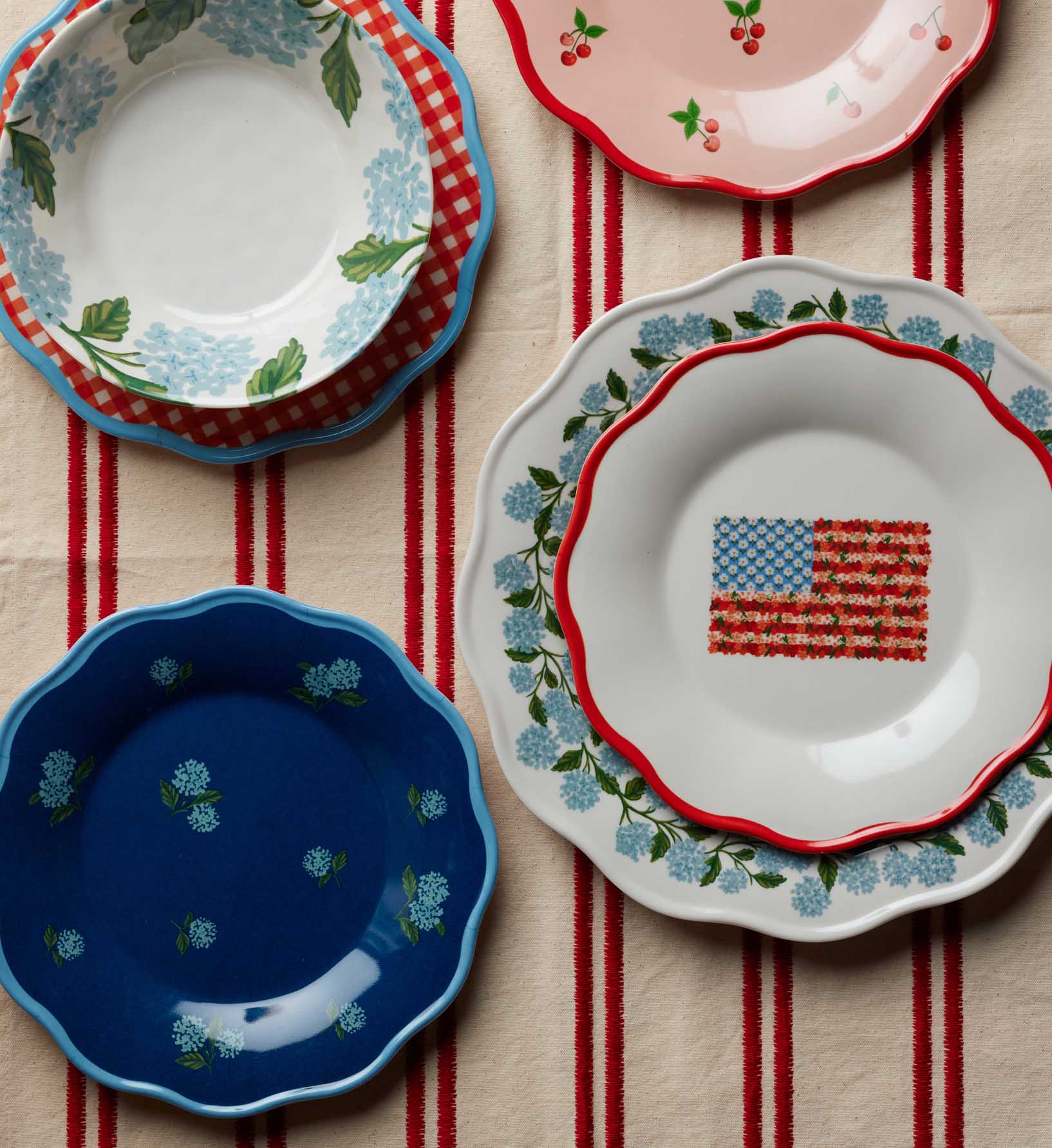 Melamine Assorted Dessert Plates - Americana