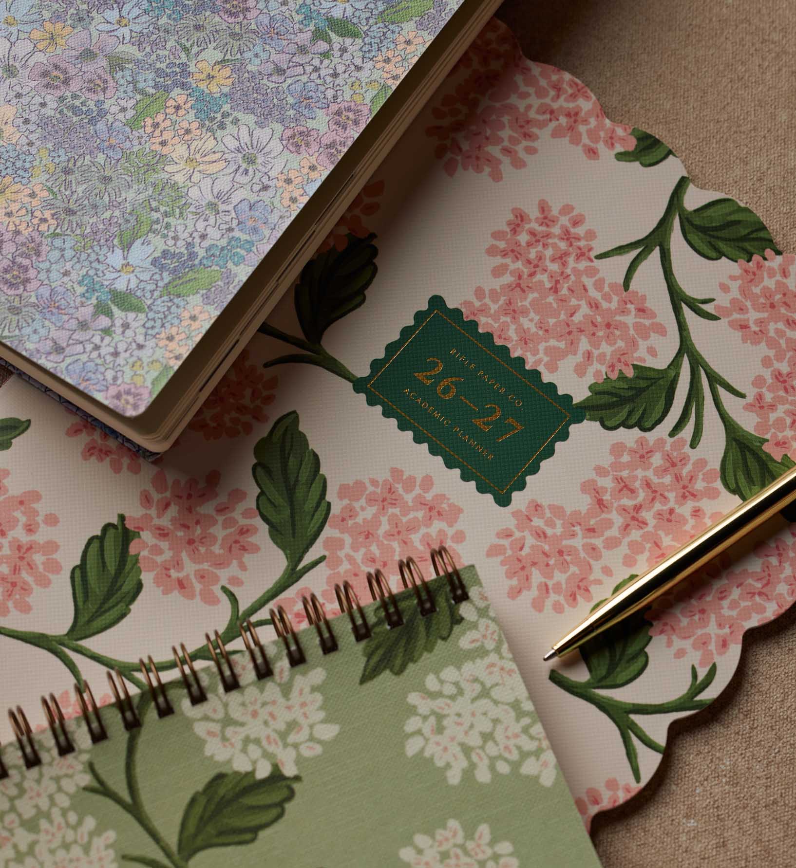 2026-2027 12-Month Academic Appointment Notebook - Pink Hydrangea