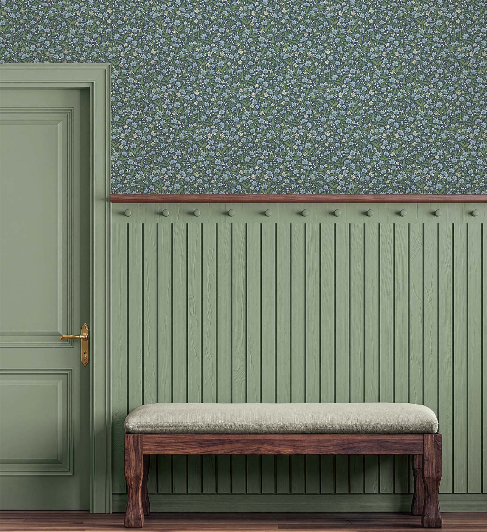 Sylvie Wallpaper - Navy