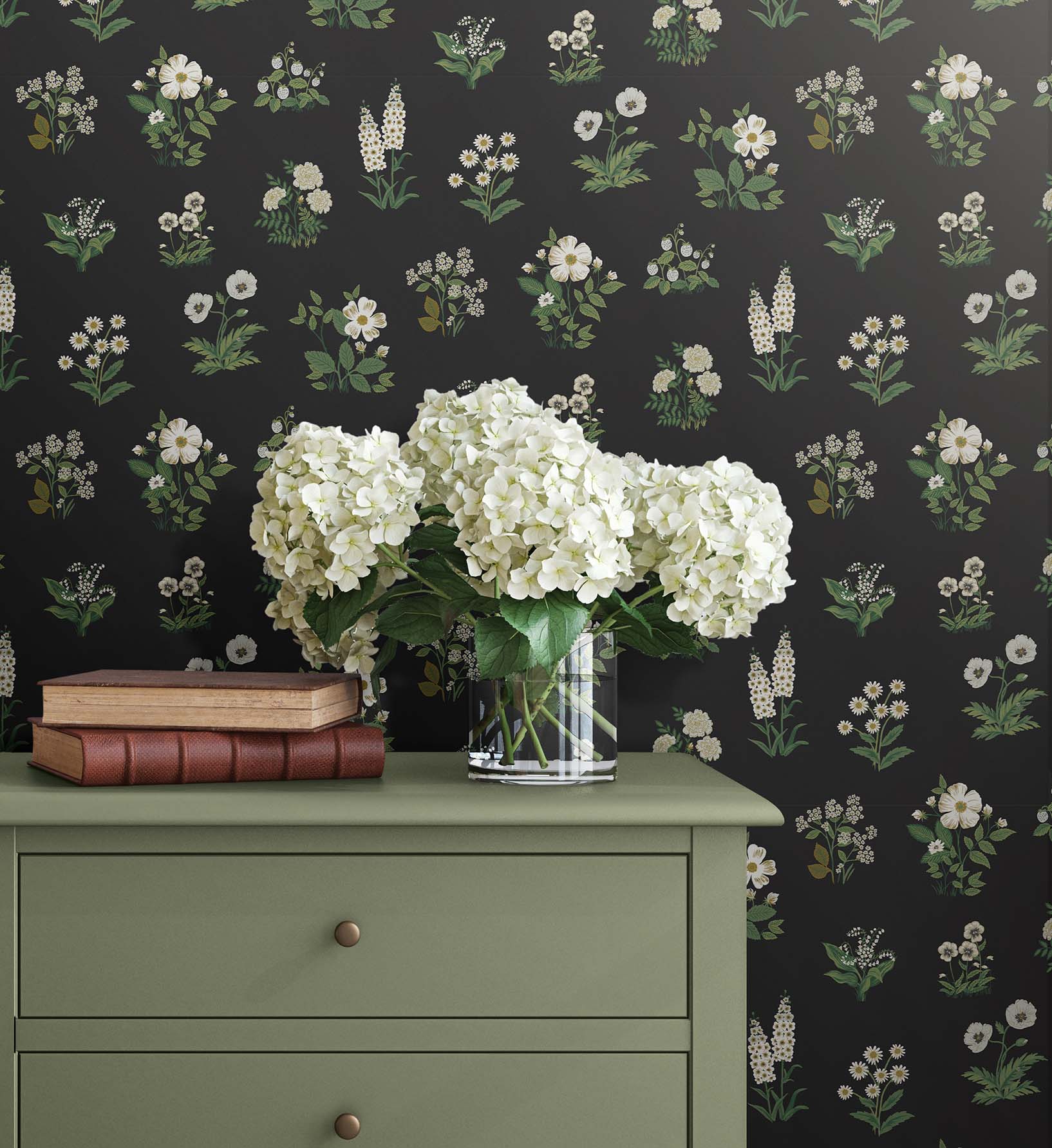 Botanical Wallpaper - Black