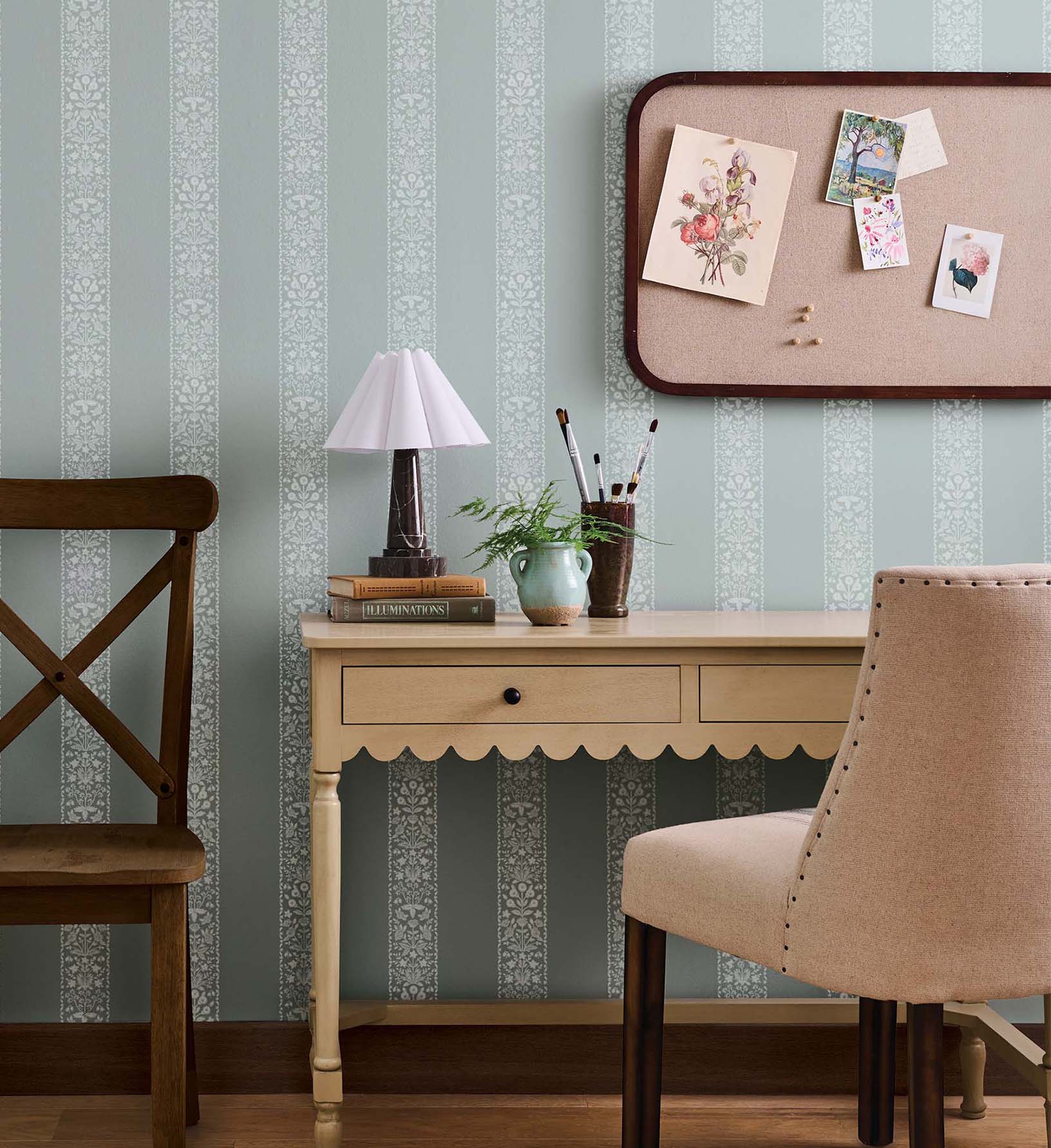 Estee Stripe Wallpaper - Slate