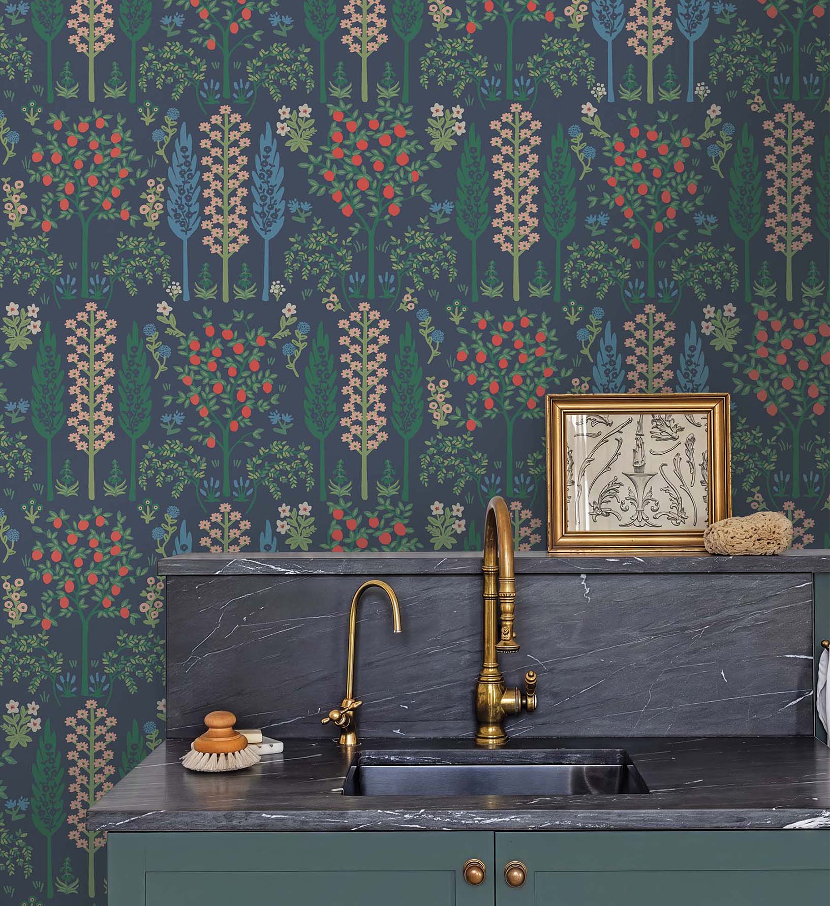 Fenna Wallpaper - Navy Multi