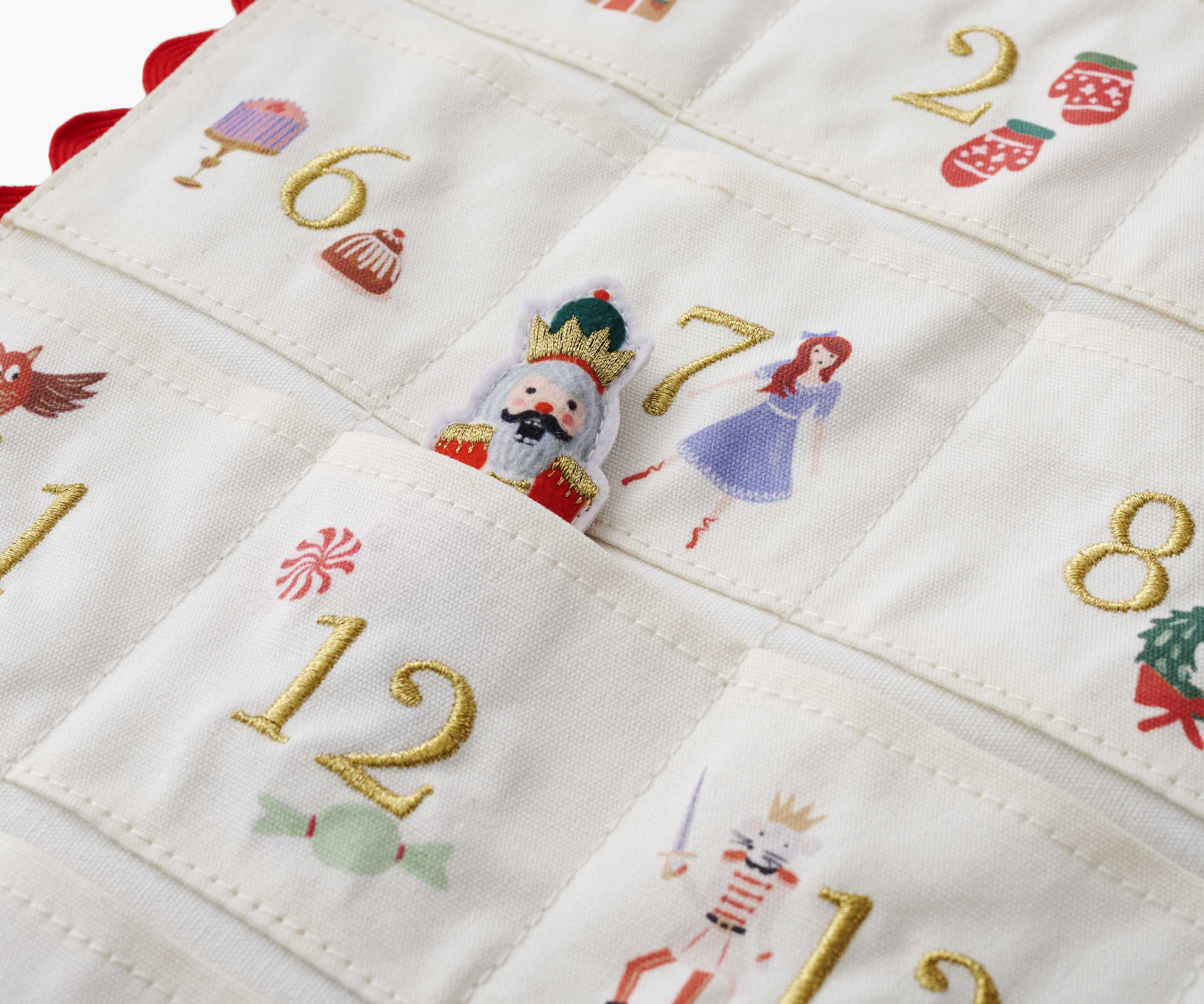 Embroidered Hanging Advent Calendar - Nutcracker