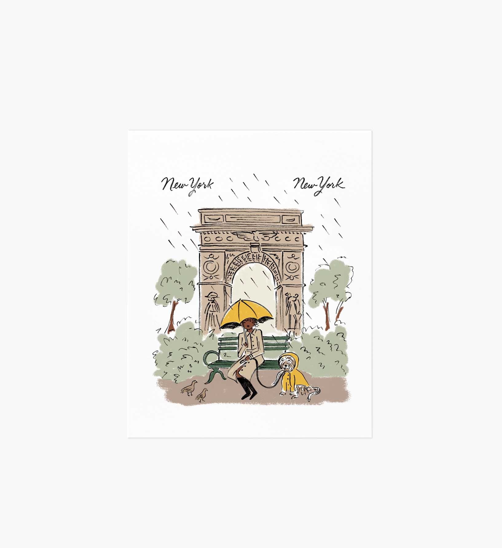 New York Travel Sketch Art Print