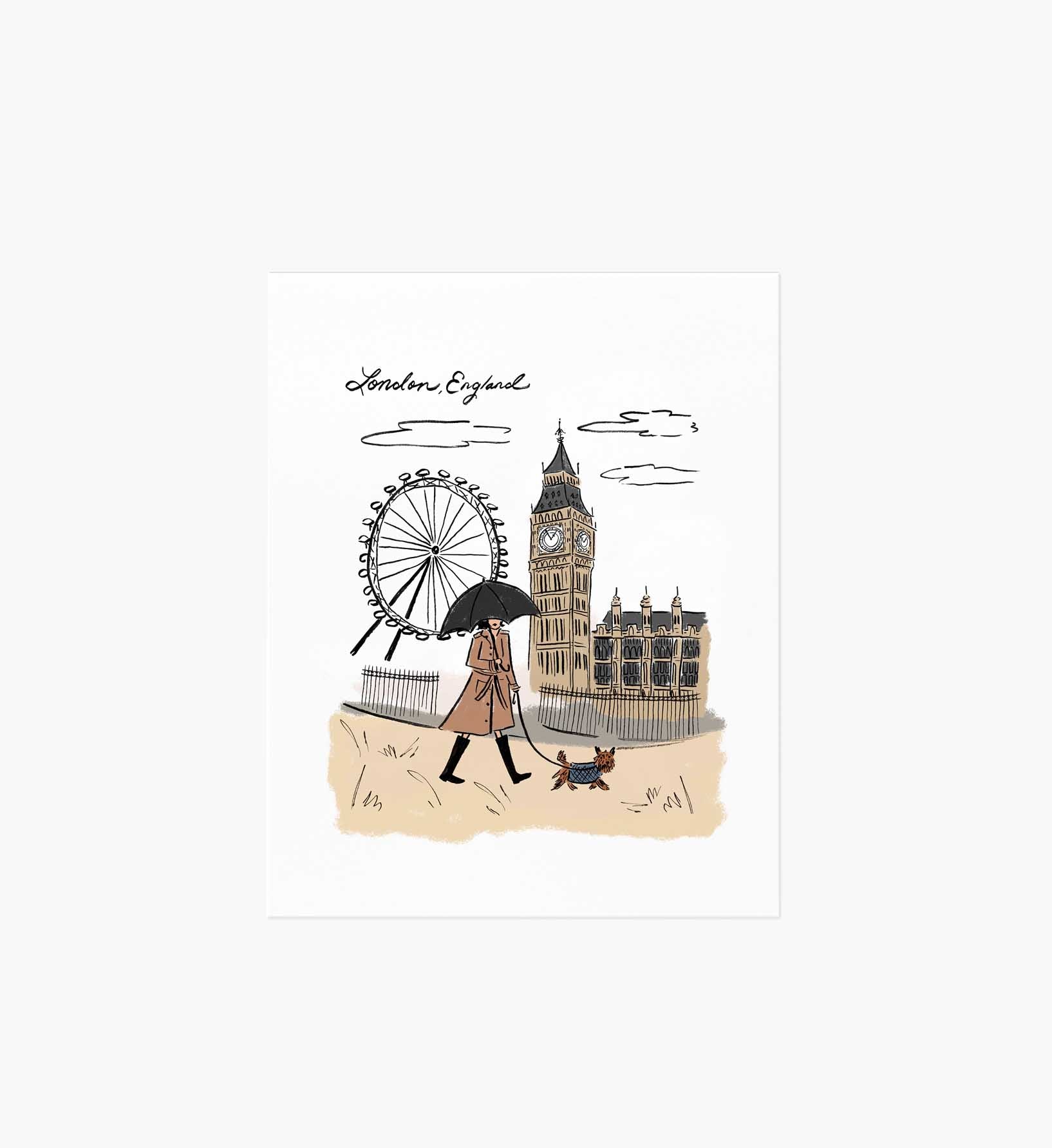 London Travel Sketch Art Print