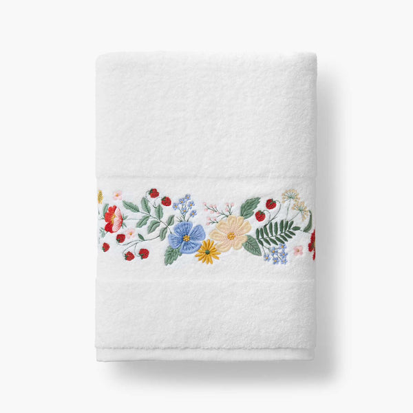 Embroidered Bath Towel - Strawberry Fields – Rifle Paper Co