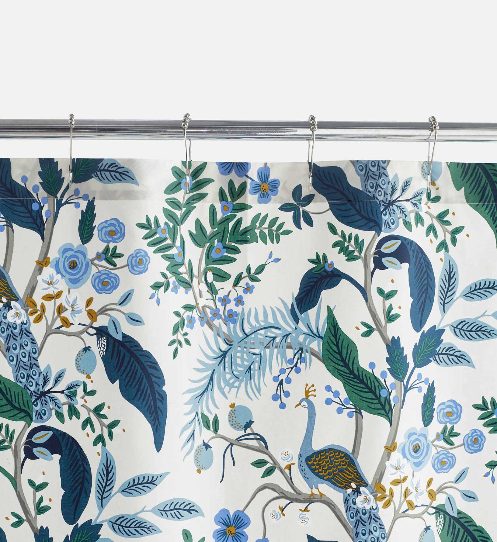 Sateen Shower Curtain - Peacock Ivory