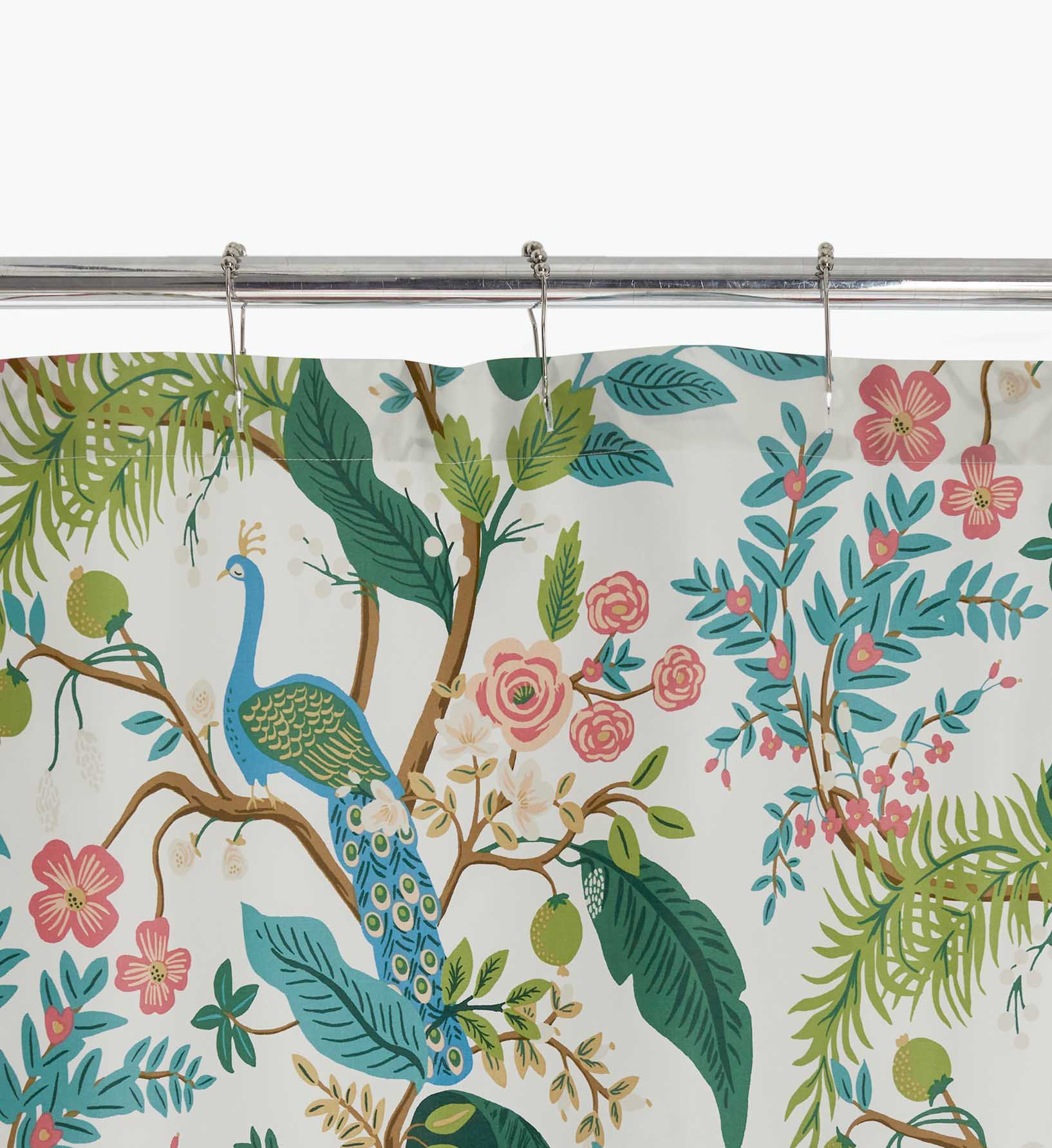 Sateen Shower Curtain - Peacock White