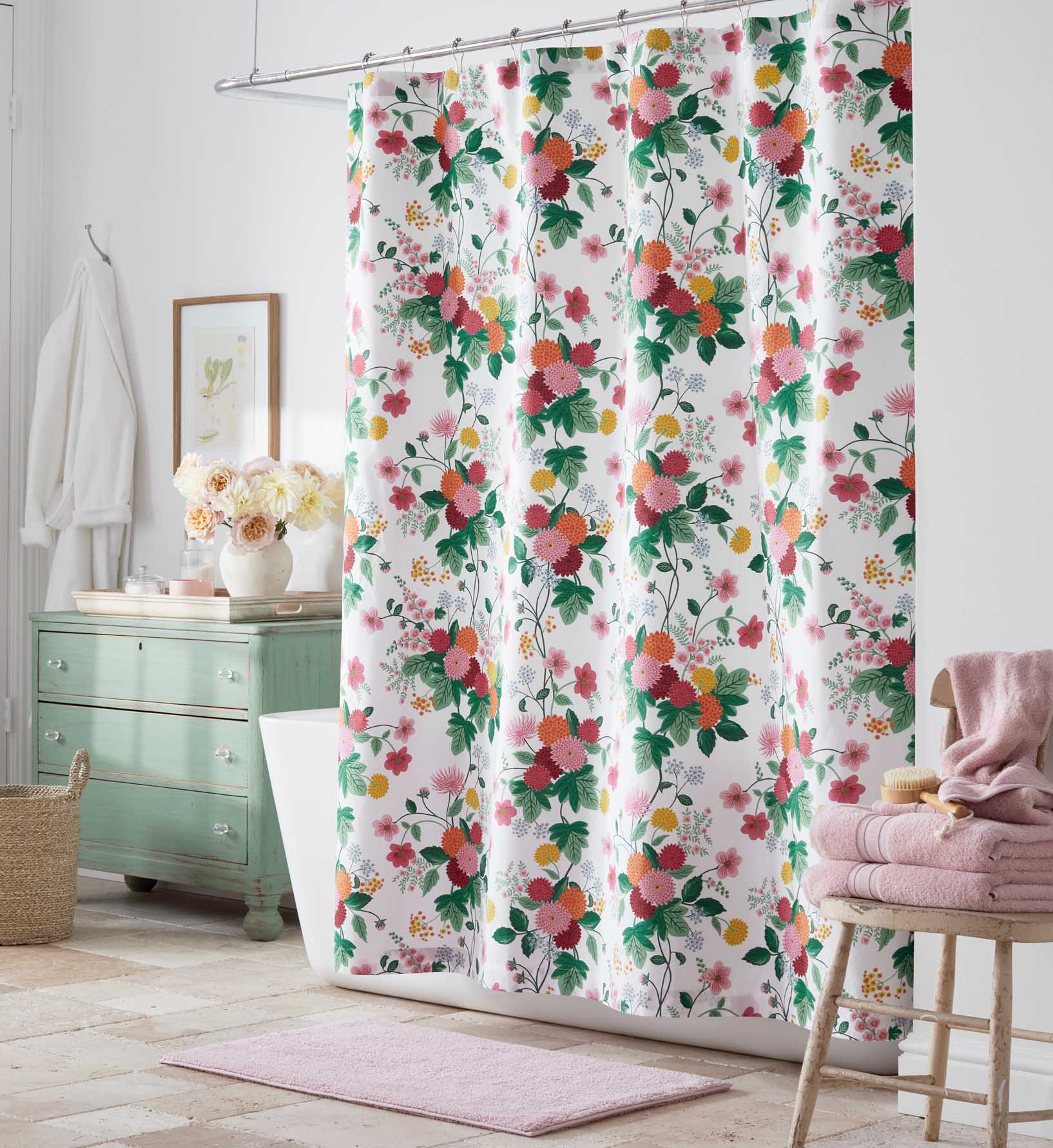 Percale Shower Curtain - Dahlia