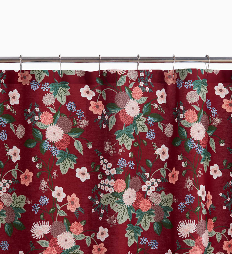 Dahlia Merlot - Percale Shower Curtain