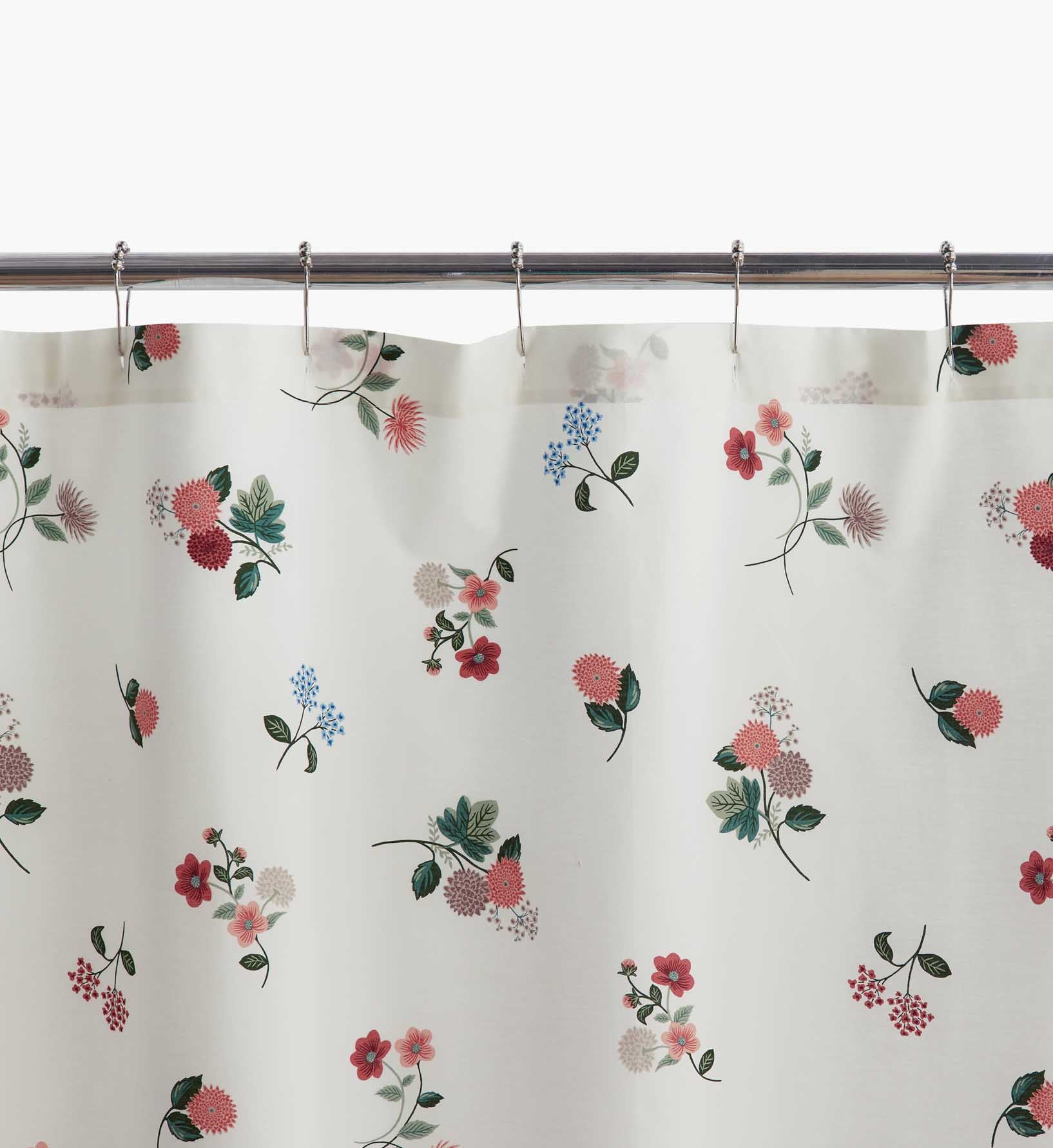 Percale Shower Curtain - Ditsy Dahlia Ivory