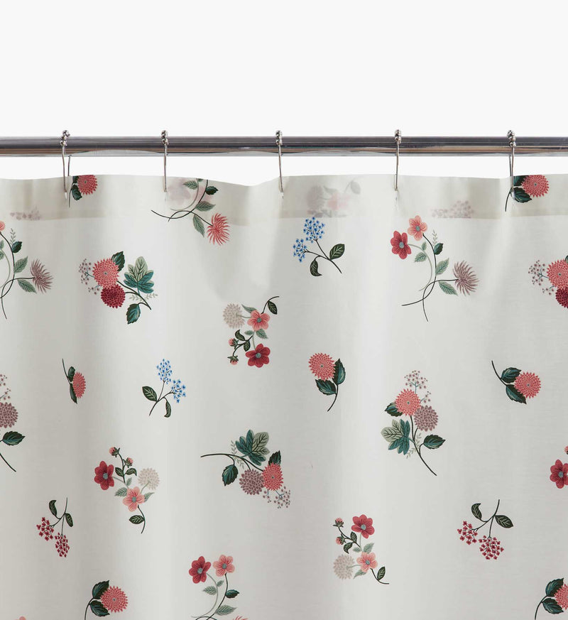 Ditsy Dahlia Ivory - Percale Shower Curtain