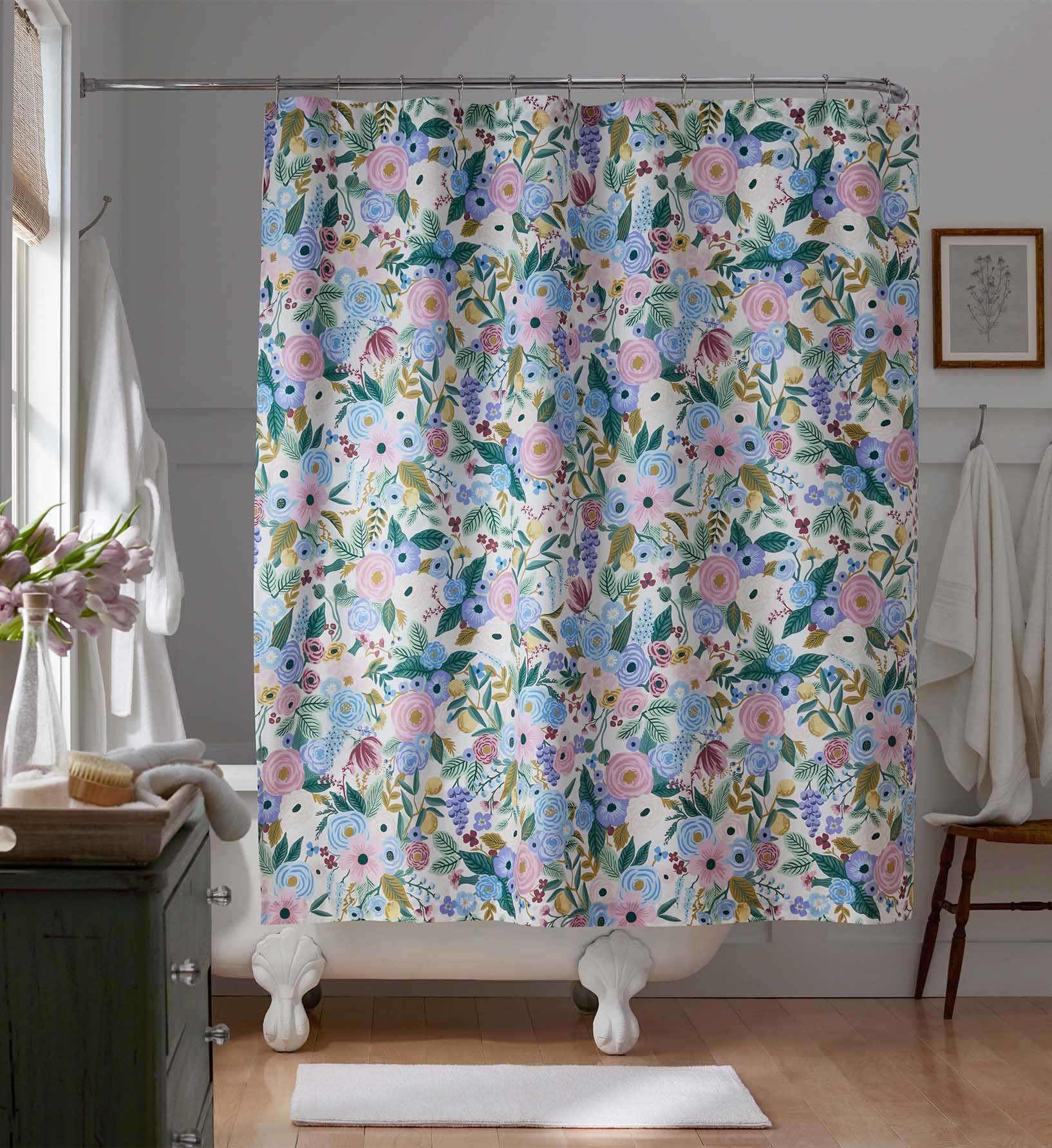 Garden Party Lilac Percale Shower Curtain | Rifle Paper Co.