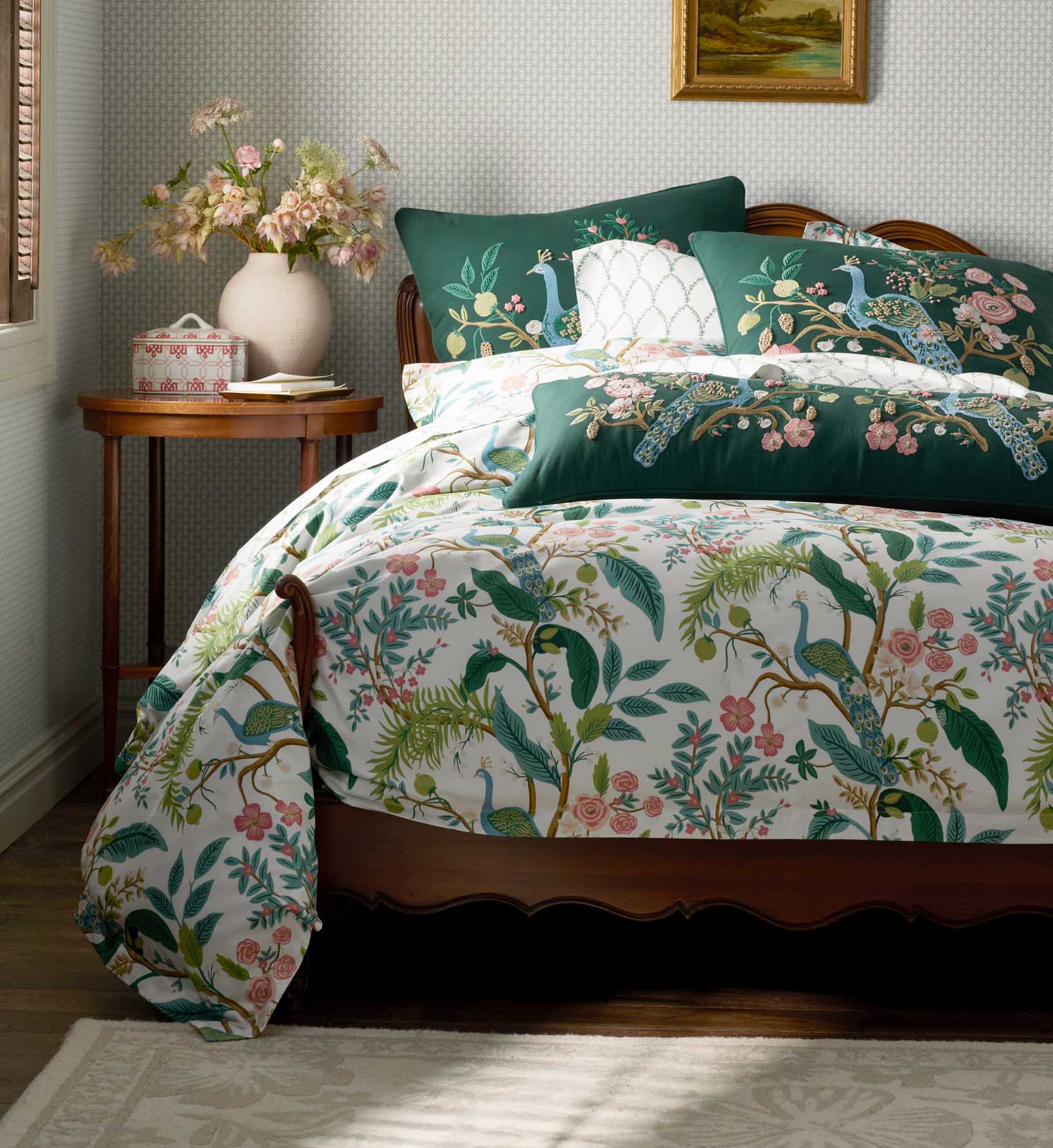 Sateen Duvet Cover - Peacock White