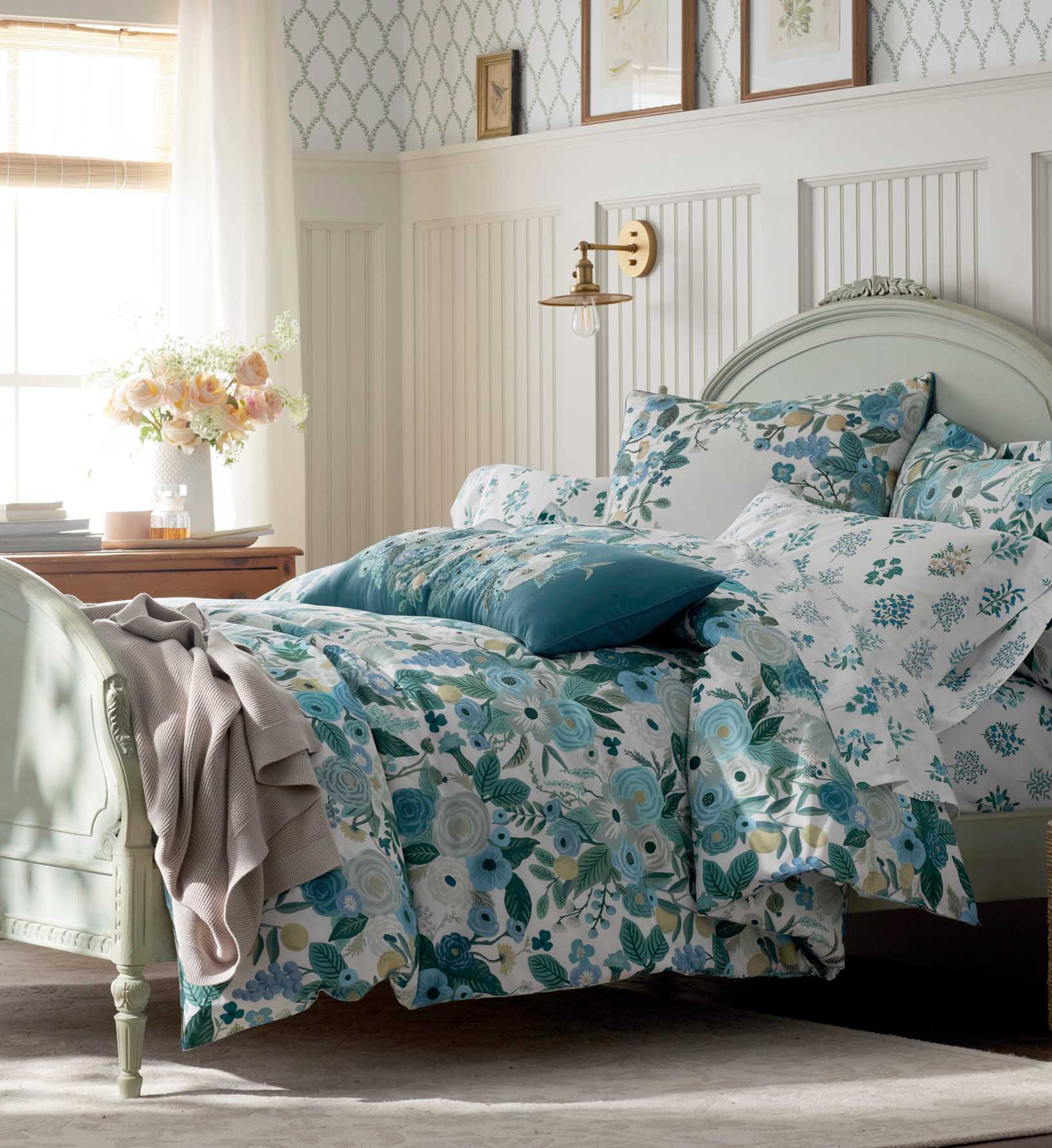 Percale Comforter - Garden Party Blue