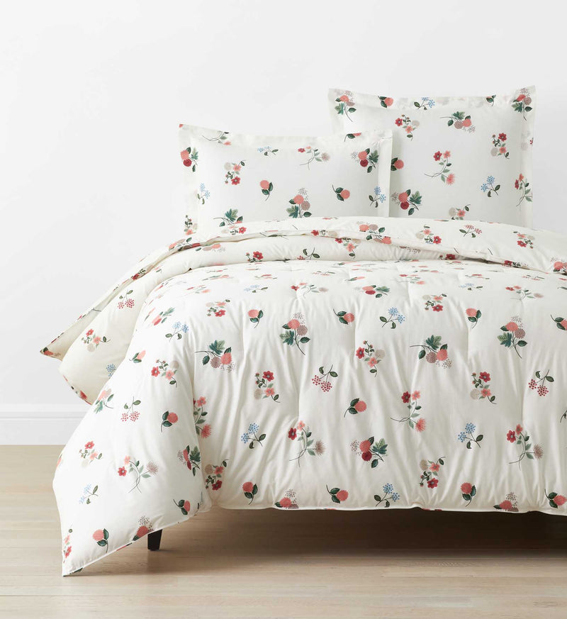 Ditsy Dahlia Ivory - Percale Comforter