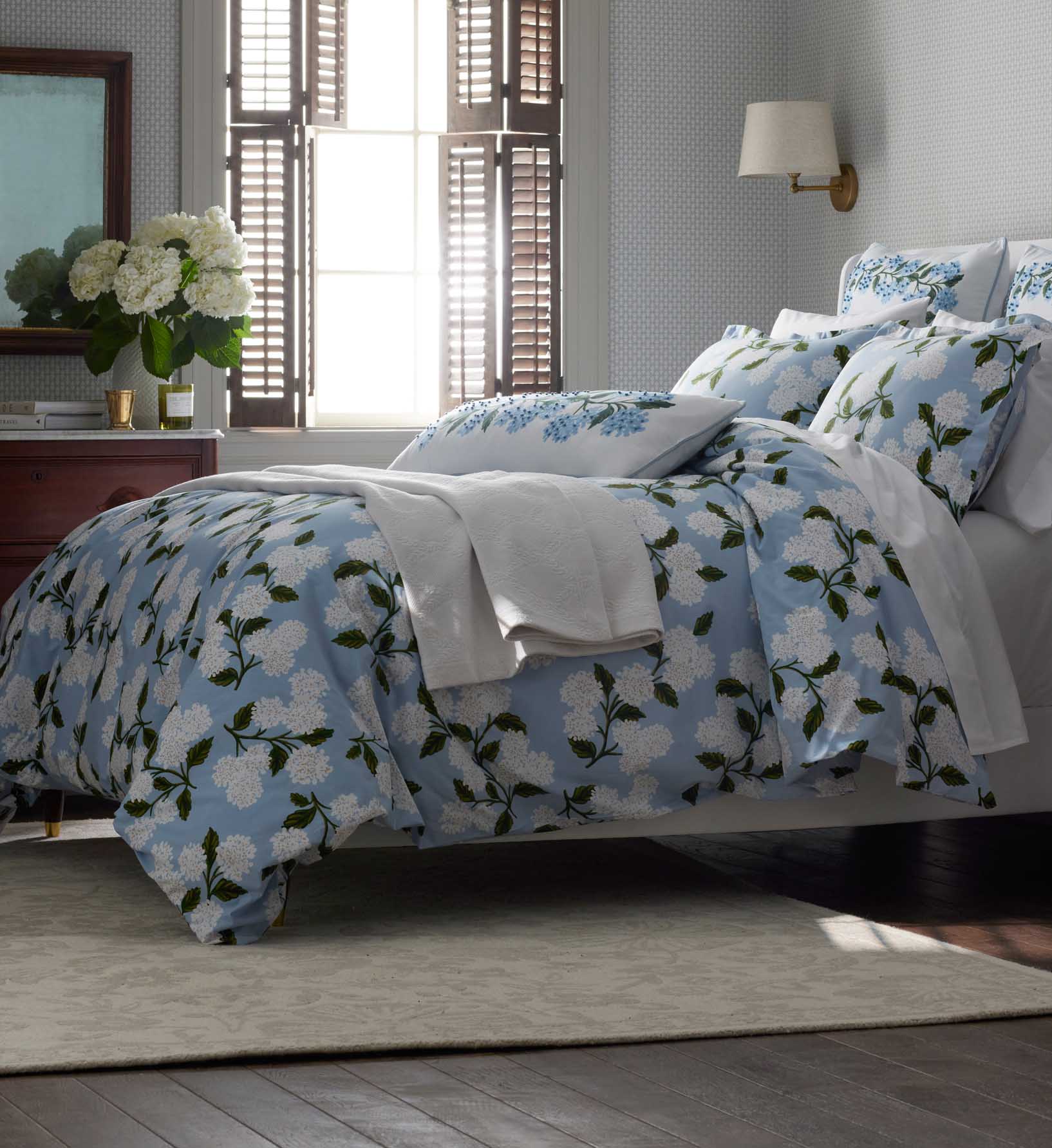 Percale Duvet Cover - Hydrangea