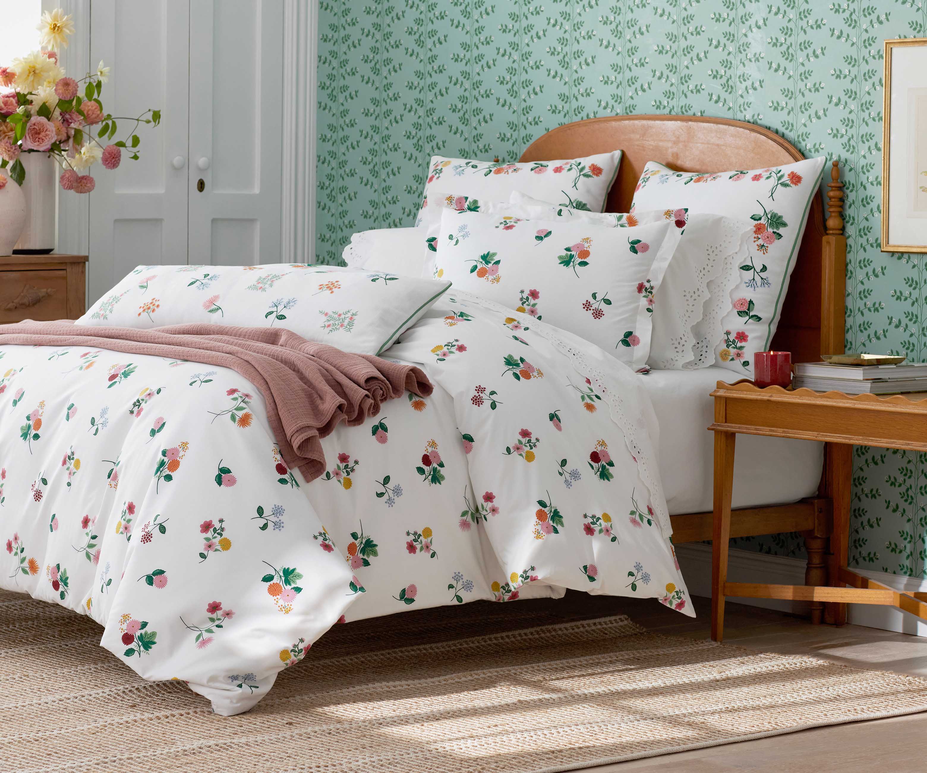 Percale Duvet Cover - Ditsy Dahlia