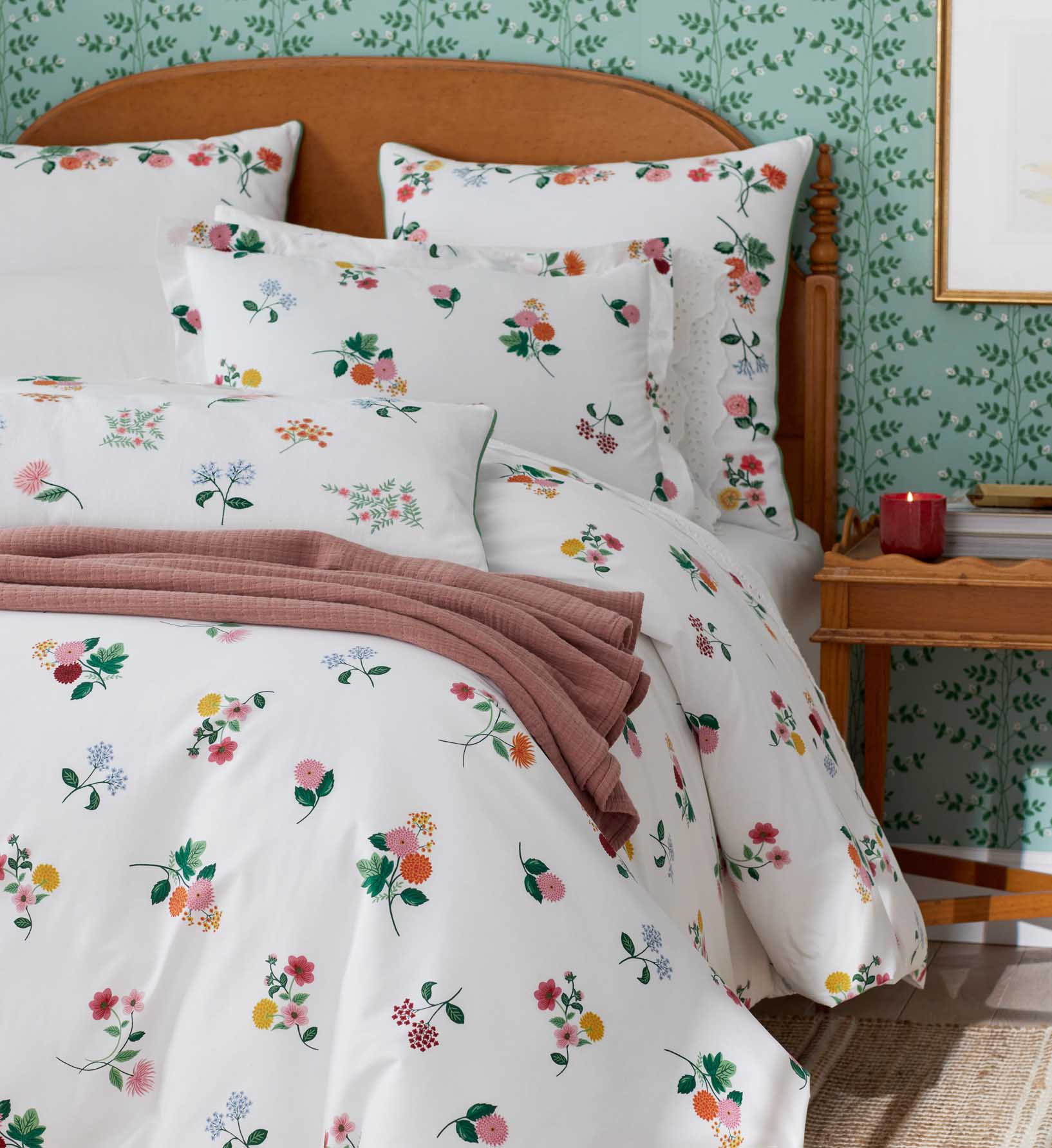 Percale Duvet Cover - Ditsy Dahlia