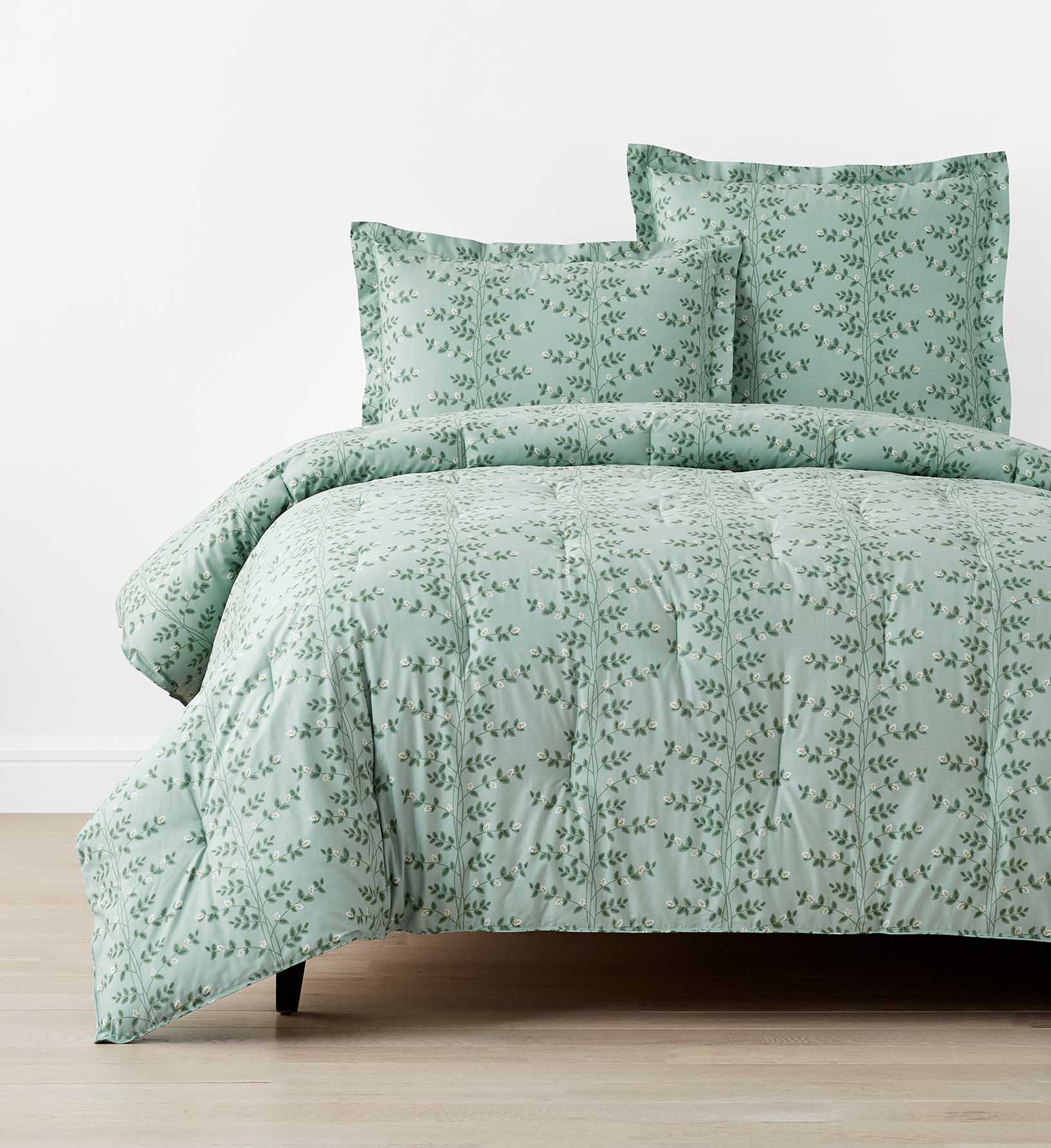 Percale Duvet Cover - Climbing Vines Sage