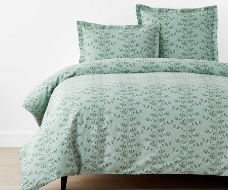 Percale Duvet Cover - Climbing Vines Sage (KING)