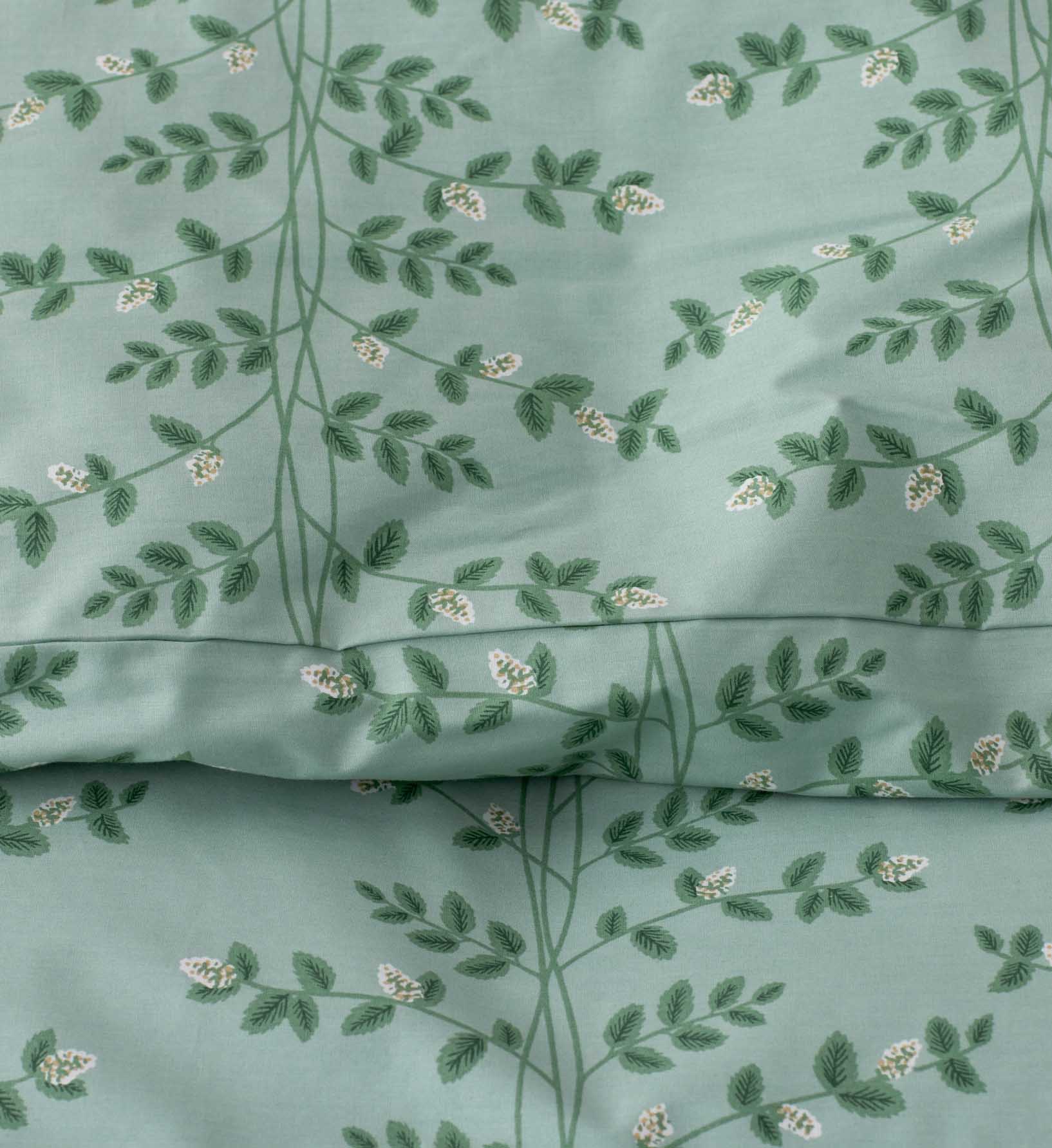 Percale Duvet Cover - Climbing Vines Sage