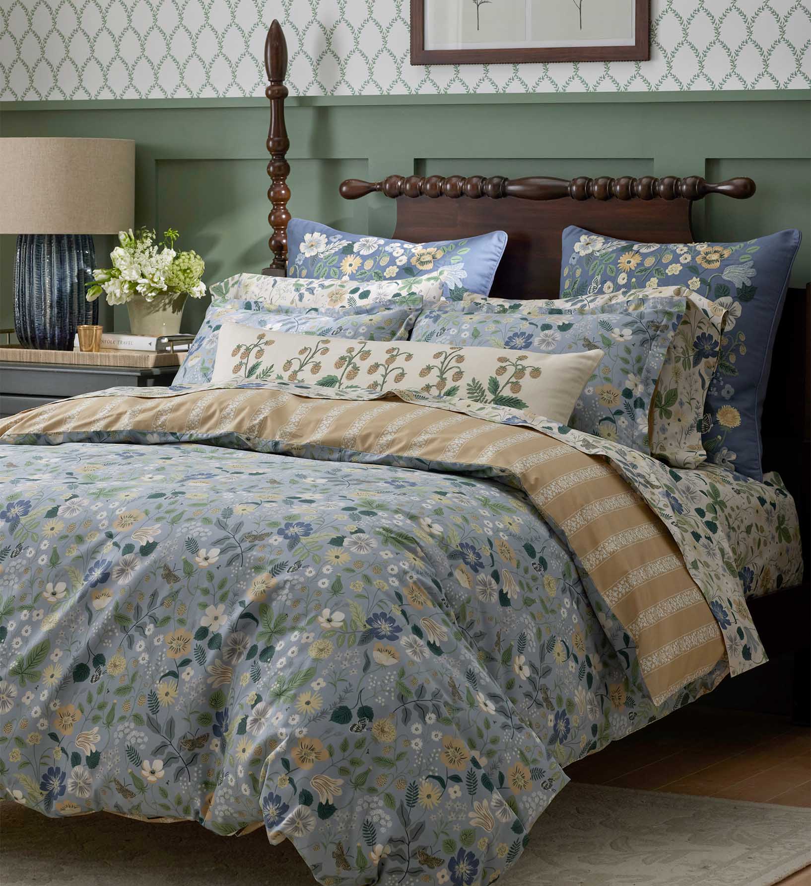 Percale Duvet Cover - Strawberry Fields Slate