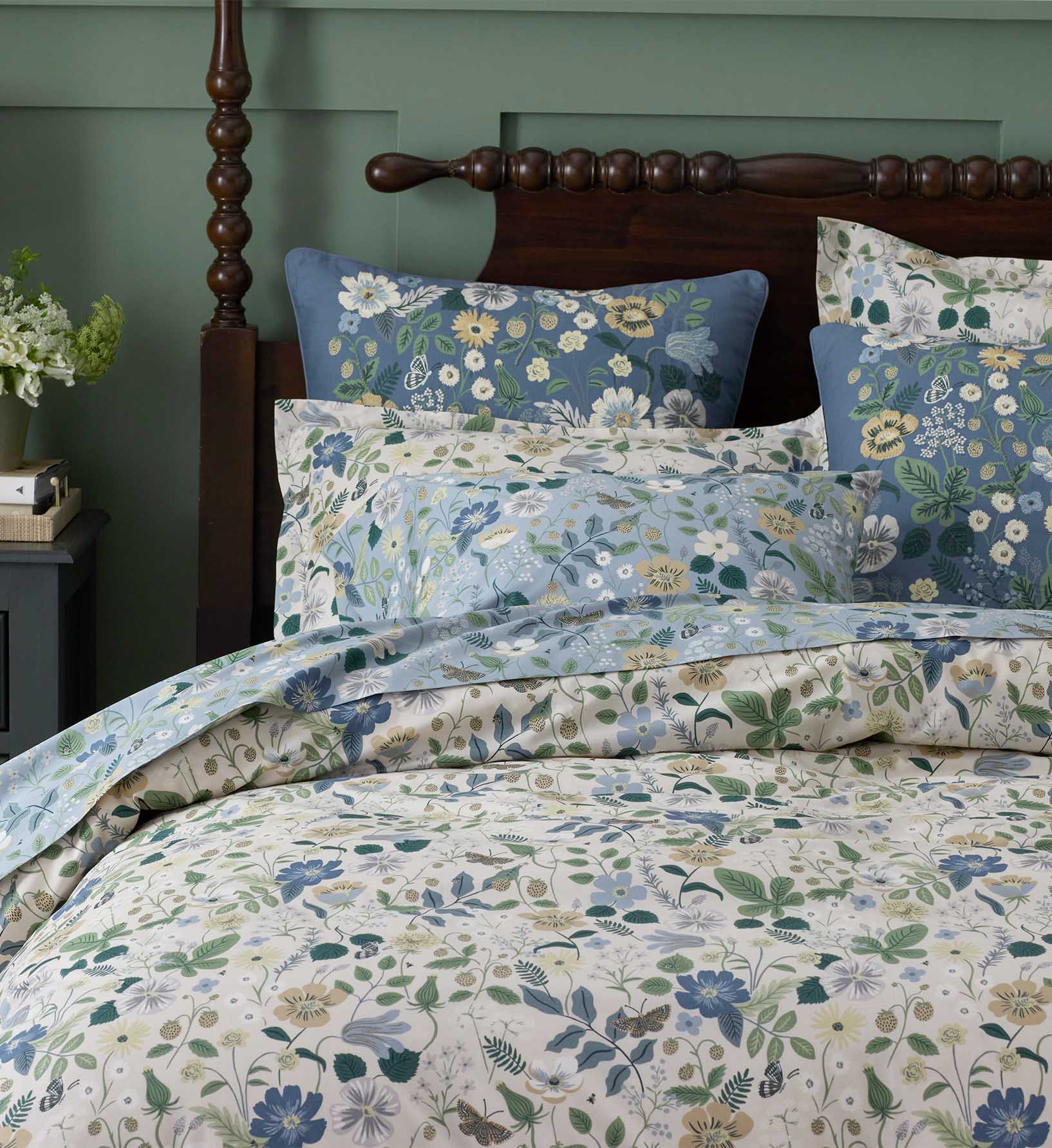 Percale Duvet Cover - Strawberry Fields Beige