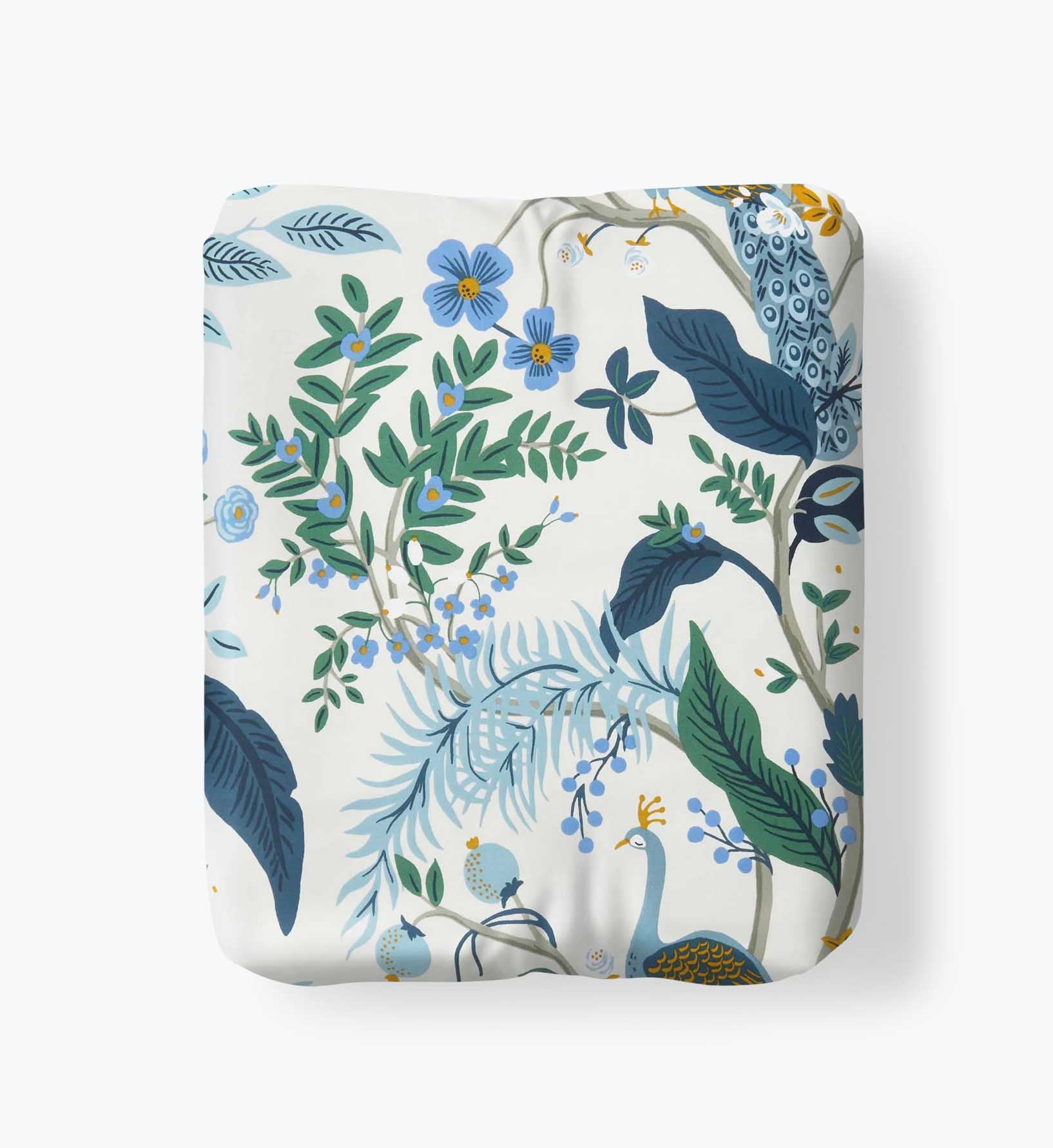Sateen Fitted Sheet - Peacock Ivory