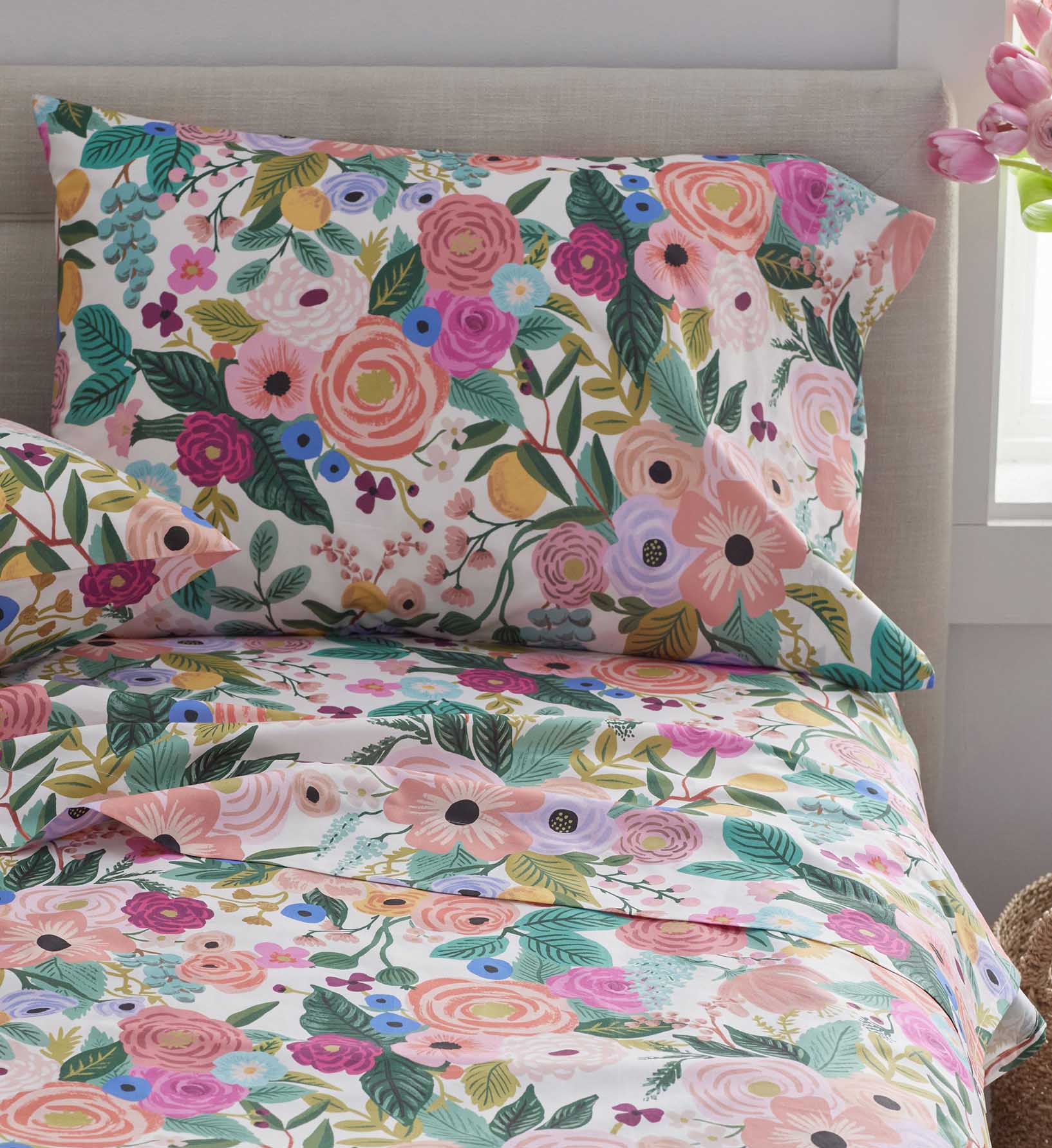 Percale Fitted Sheet - Garden Party