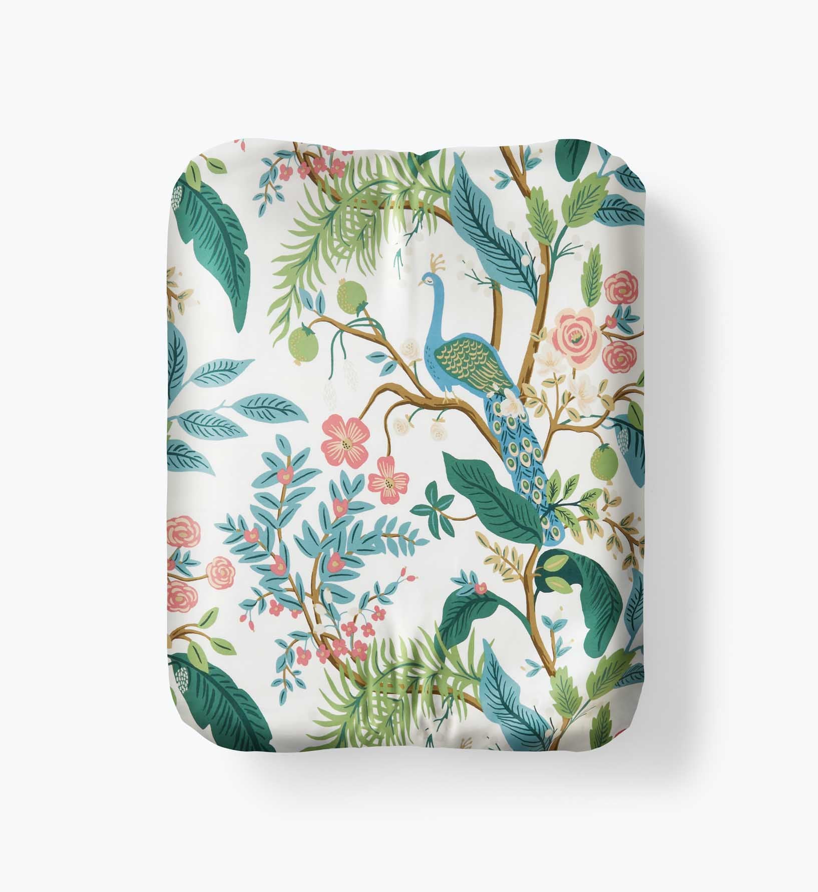 Sateen Fitted Sheet - Peacock White