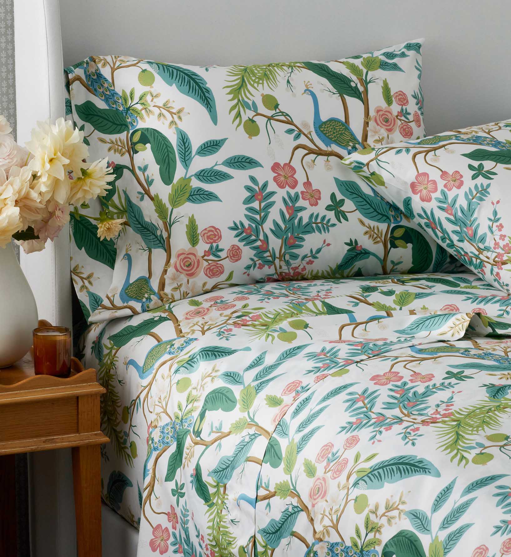 Sateen Pillowcases - Peacock White