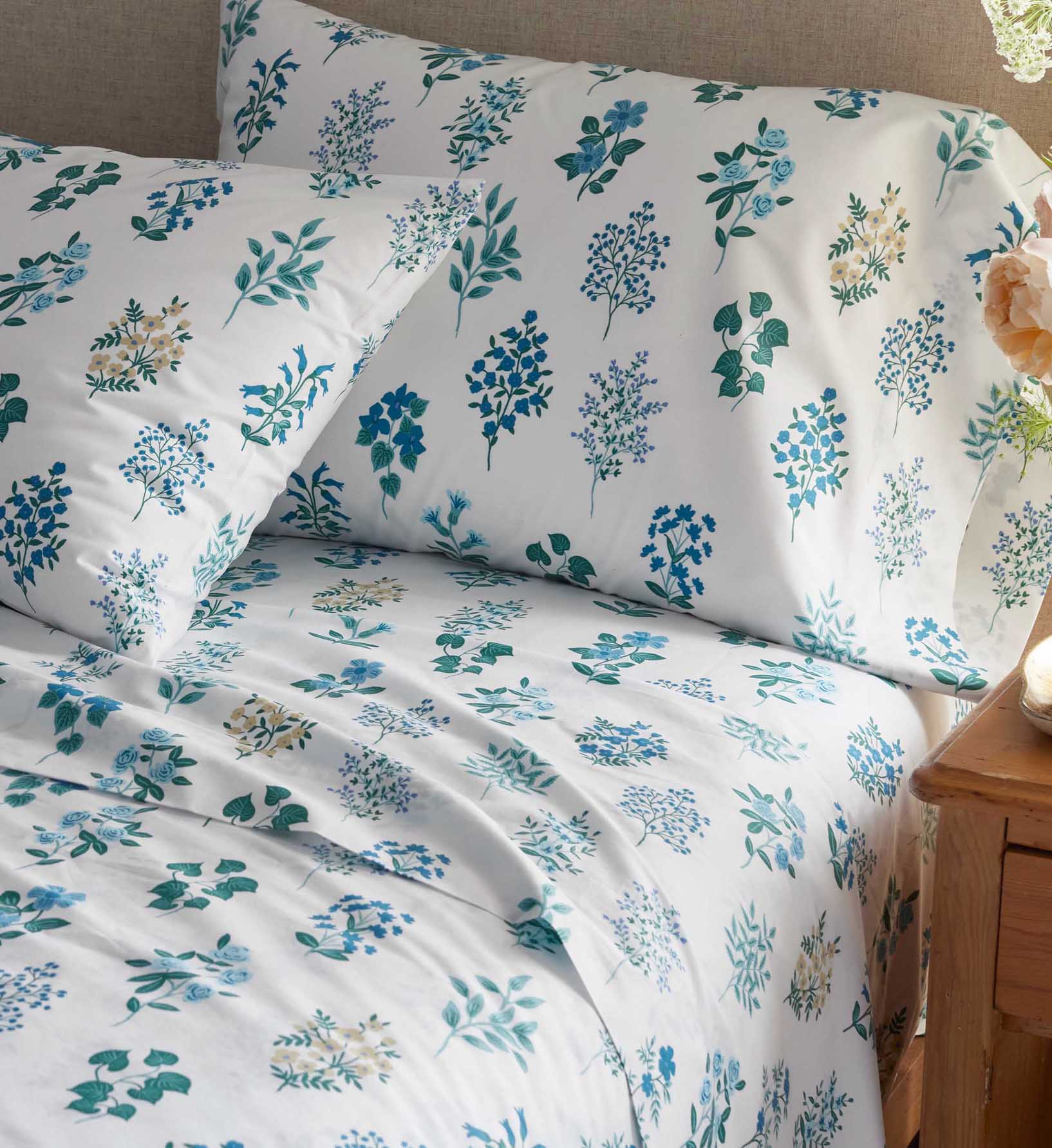 Percale Flat Sheet - Hawthorne Blue