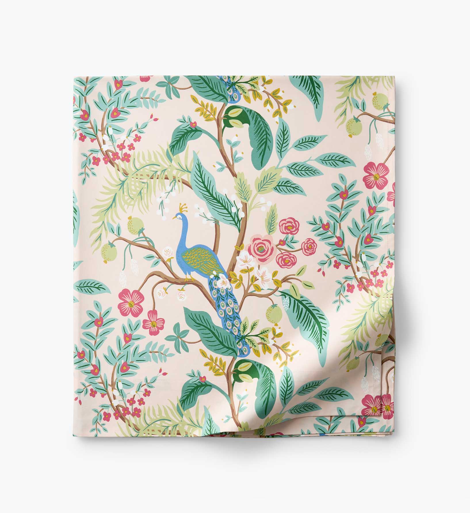 Sateen Flat Sheet - Peacock Blush