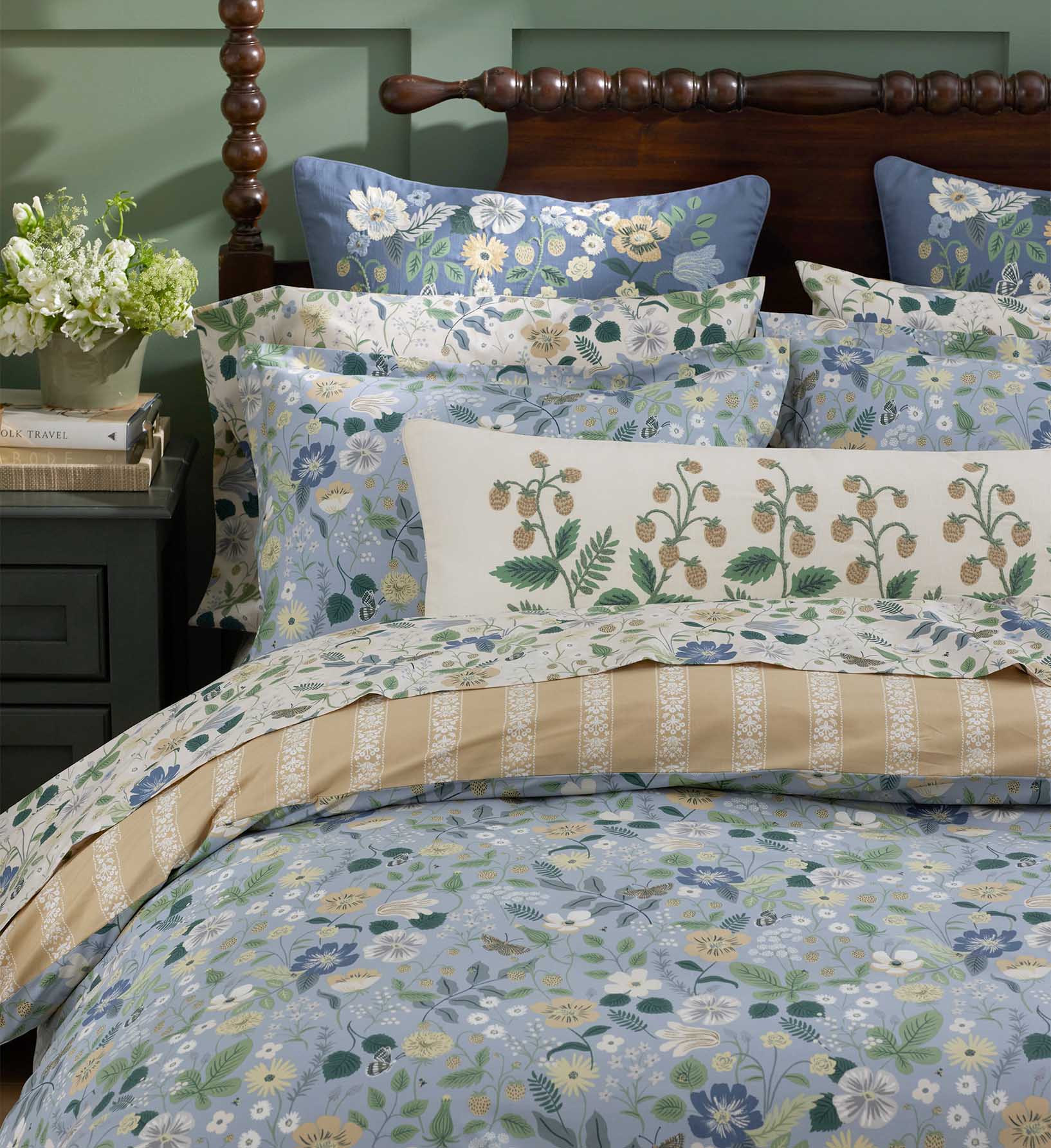 Percale Flat Sheet - Strawberry Fields Beige