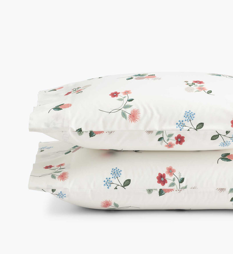 Ditsy Dahlia Ivory - Percale Pillowcases