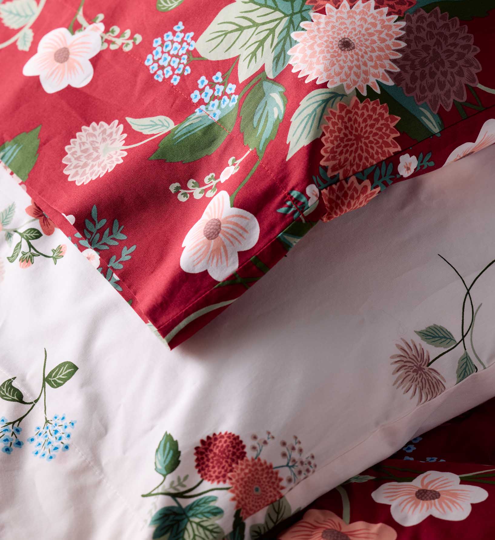 Percale Pillowcases - Ditsy Dahlia Ivory