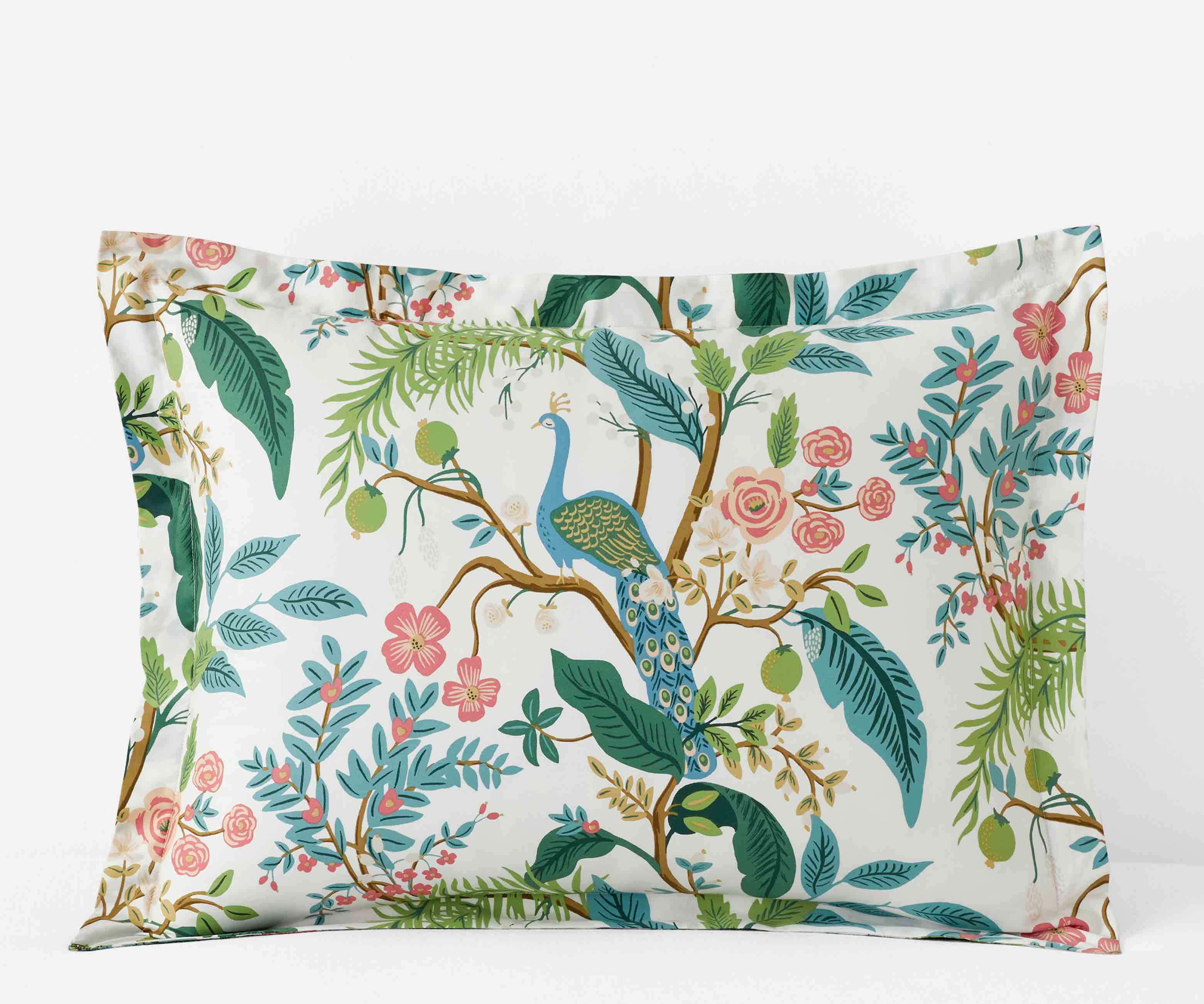 Sateen Sham - Peacock White