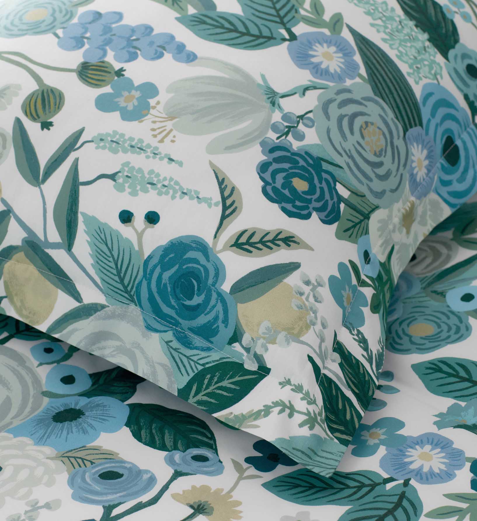 Percale Sham - Garden Party Blue