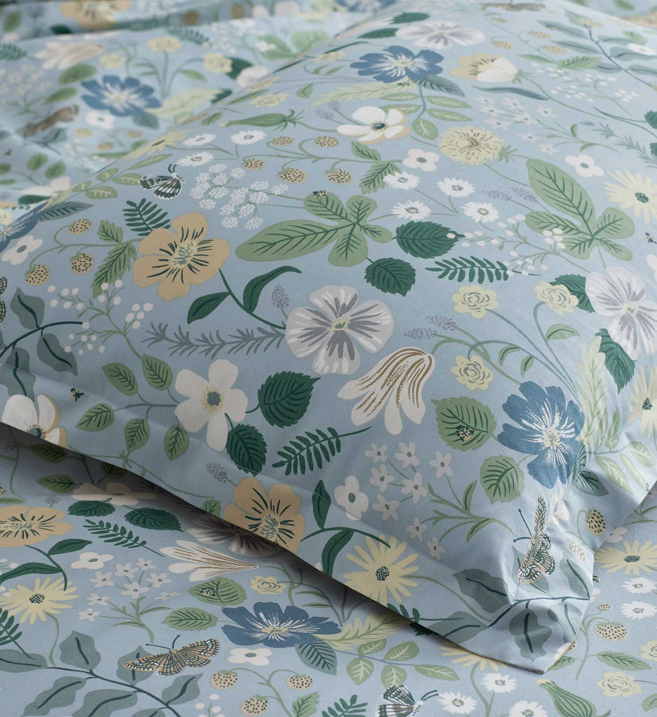 Strawberry Fields Slate Percale Sham | Rifle Paper Co.