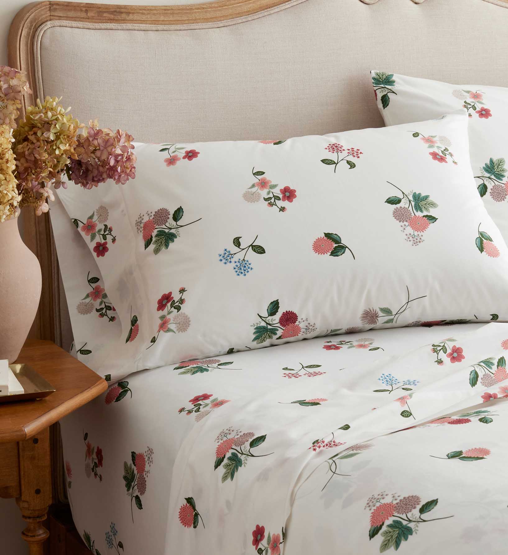 Percale Sheet Set - Ditsy Dahlia Ivory