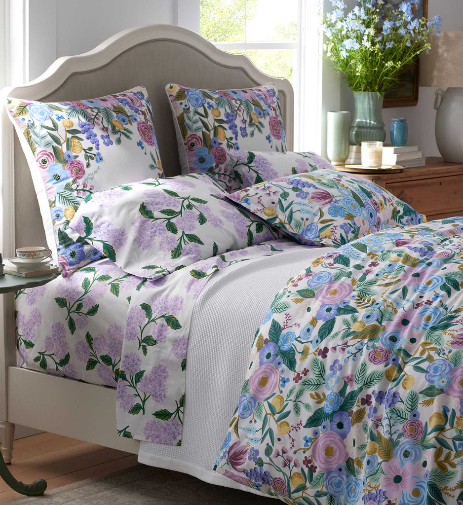 Hydrangea Lilac Percale Sheet Set | Rifle Paper Co.