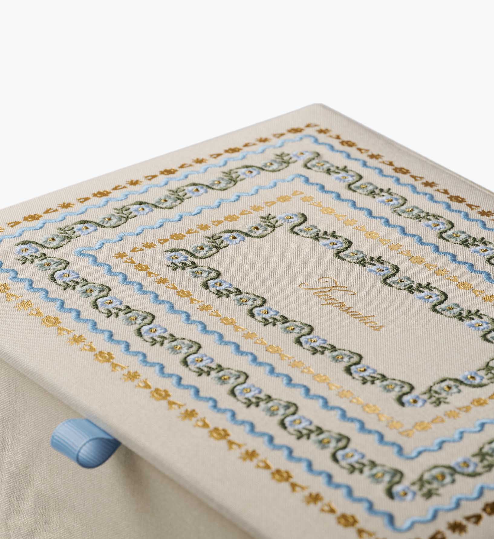 Large Embroidered Keepsake Box - Delphine