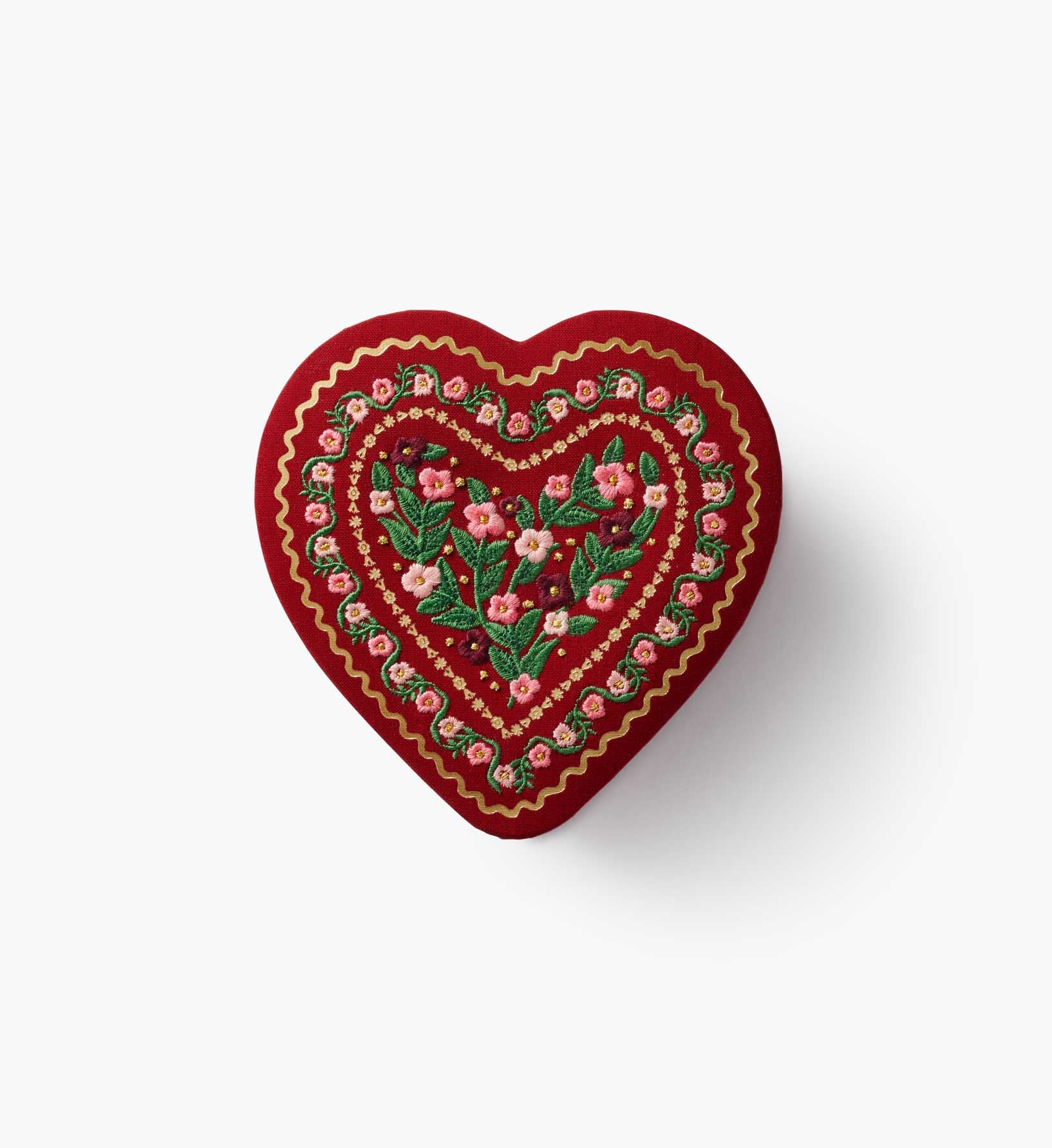 Heart Embroidered Keepsake Box - Gemma