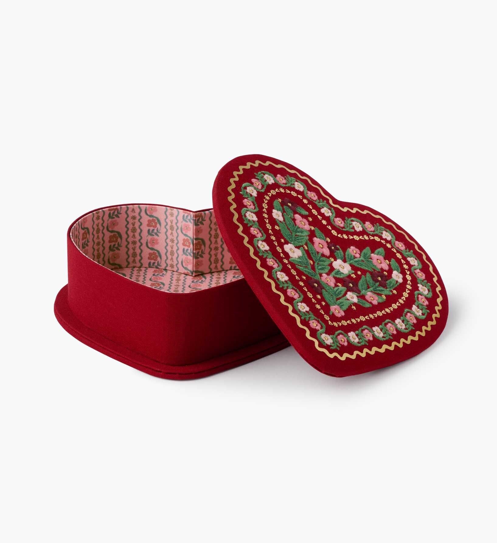 Heart Embroidered Keepsake Box - Gemma