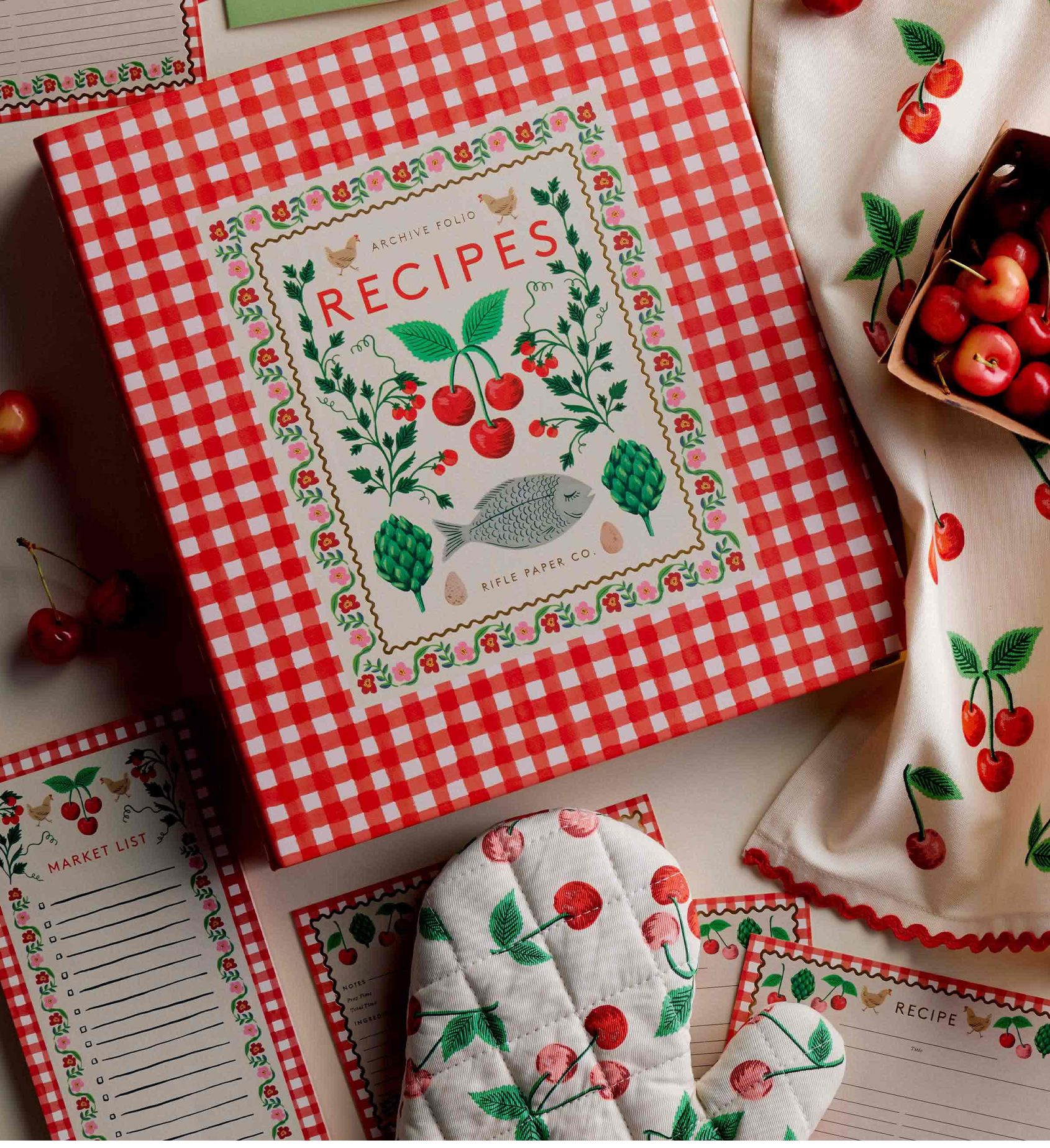Cherry Farm Illustrated Recipe Binder | Rifle Paper Co. Cherry Farm Illustrated Recipe Binder | Rifle Paper Co.