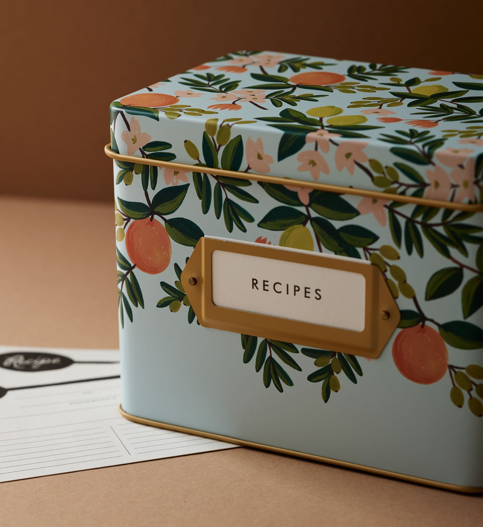 Recipe Tin - Citrus Floral