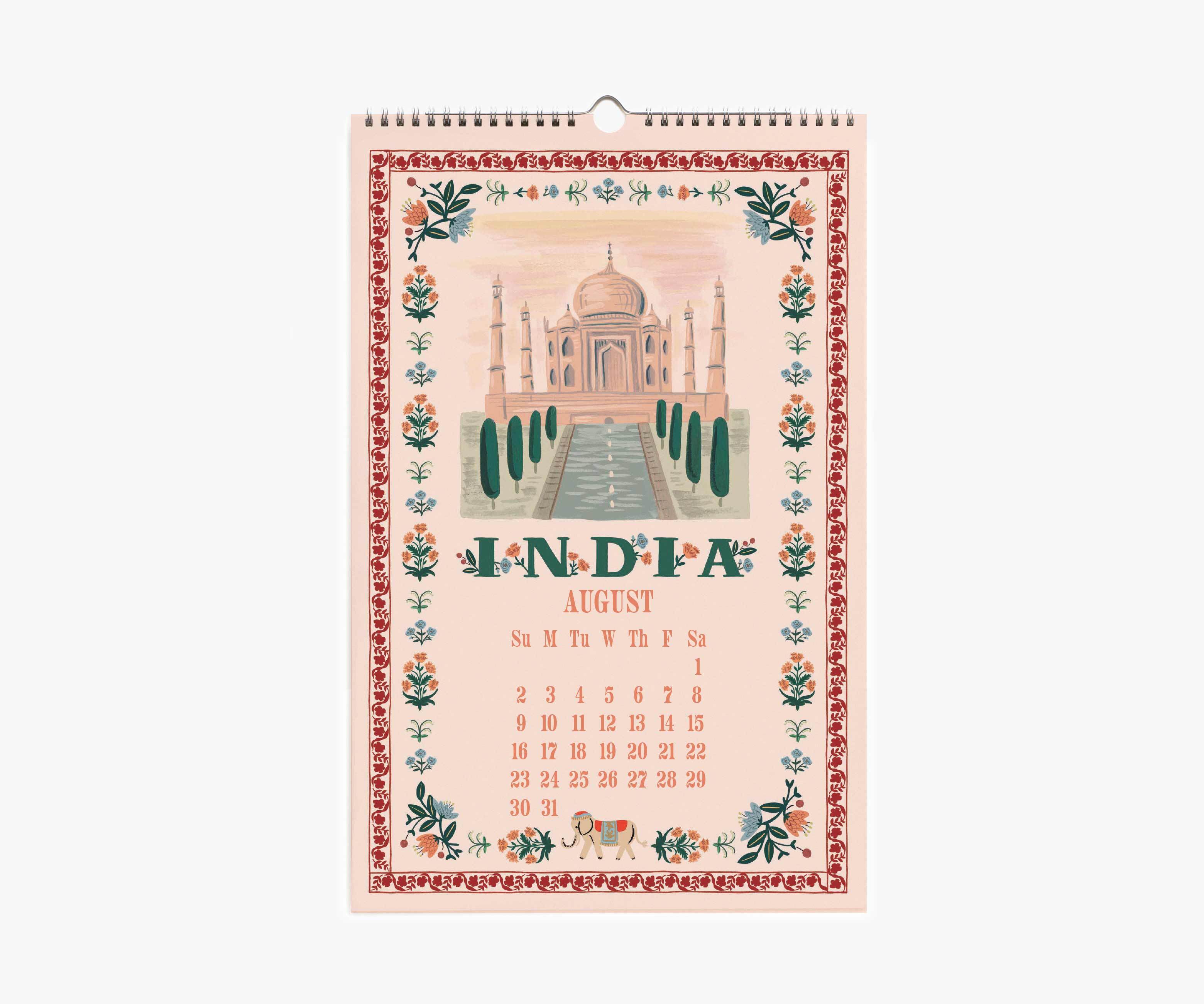 2026 Wall Calendar - World Travel